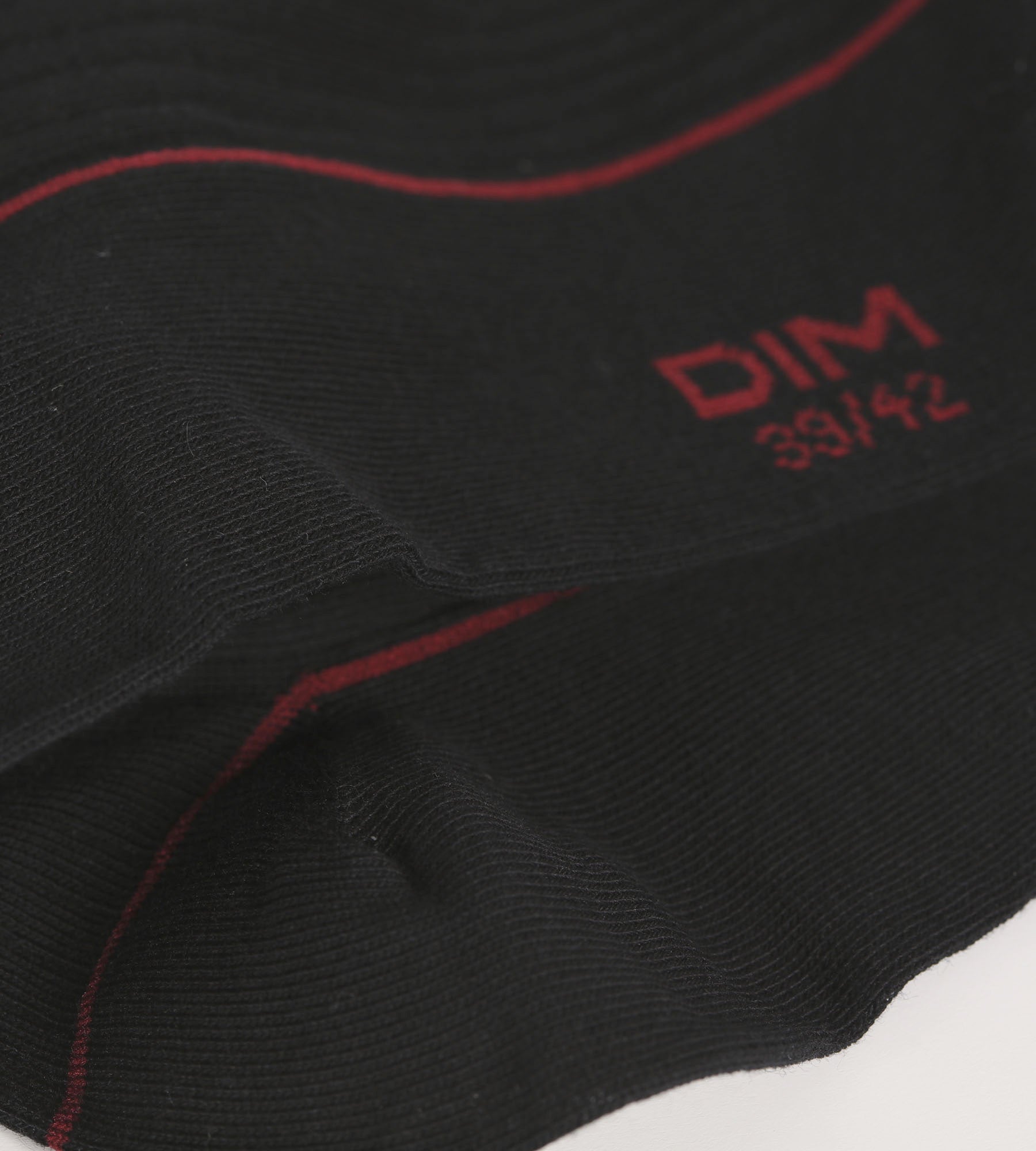 DIM Men's black ribbed cotton socks with coloured piping Dim Mode