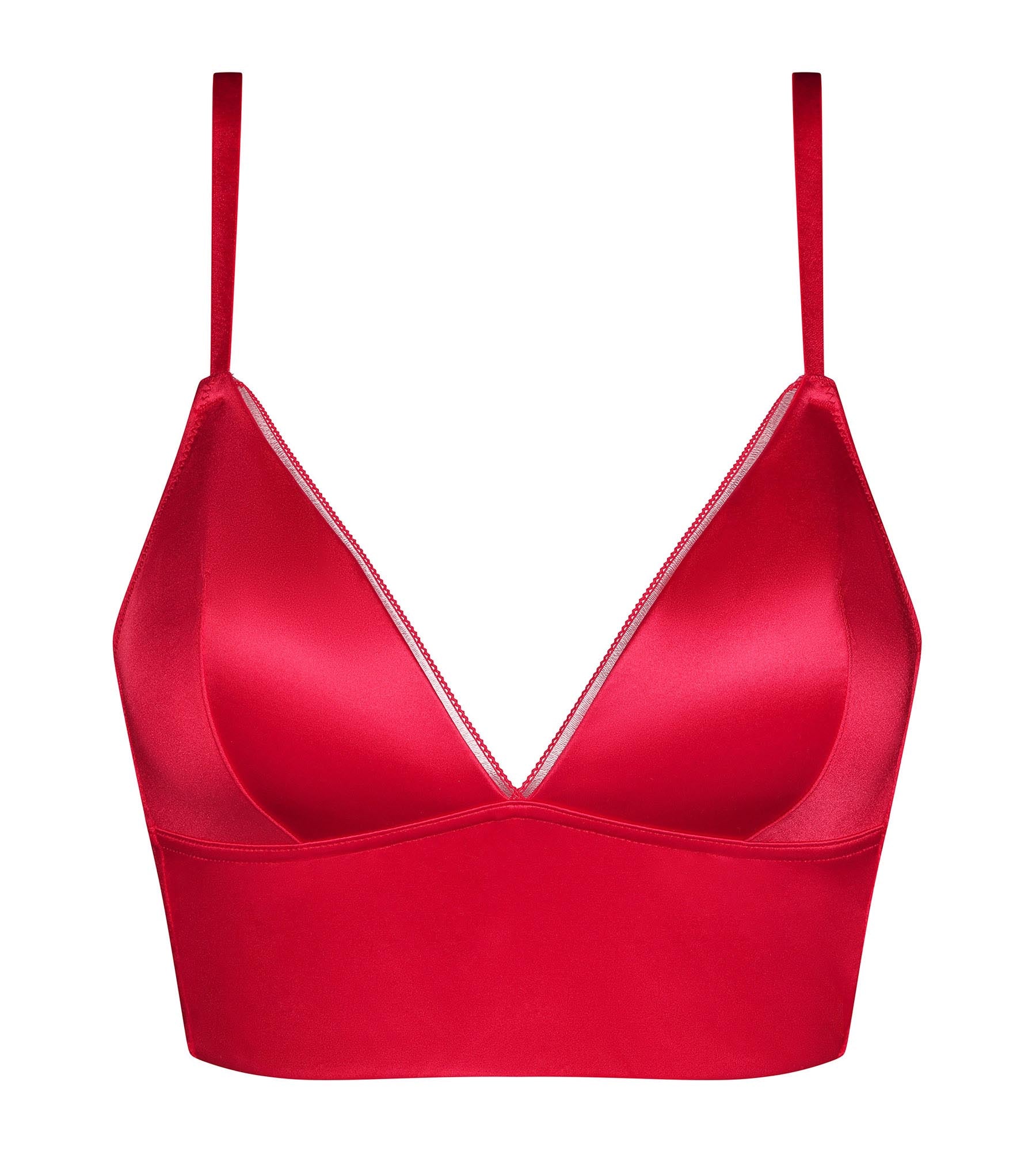 DIM Red satin microfiber push-up triangle bra Dim Chéri