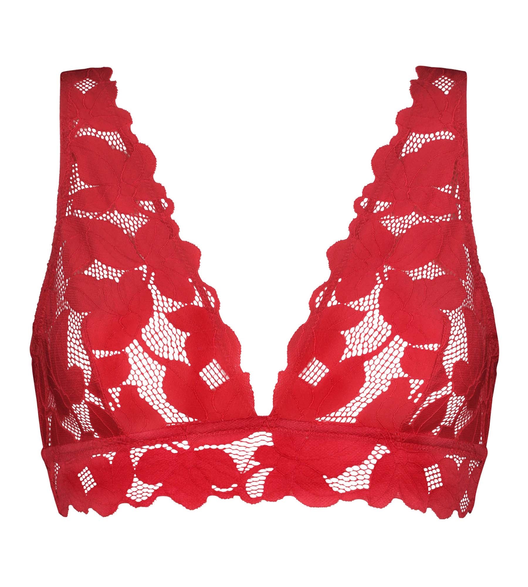 DIM Red Dim Lacy lace bralette with large flowers
