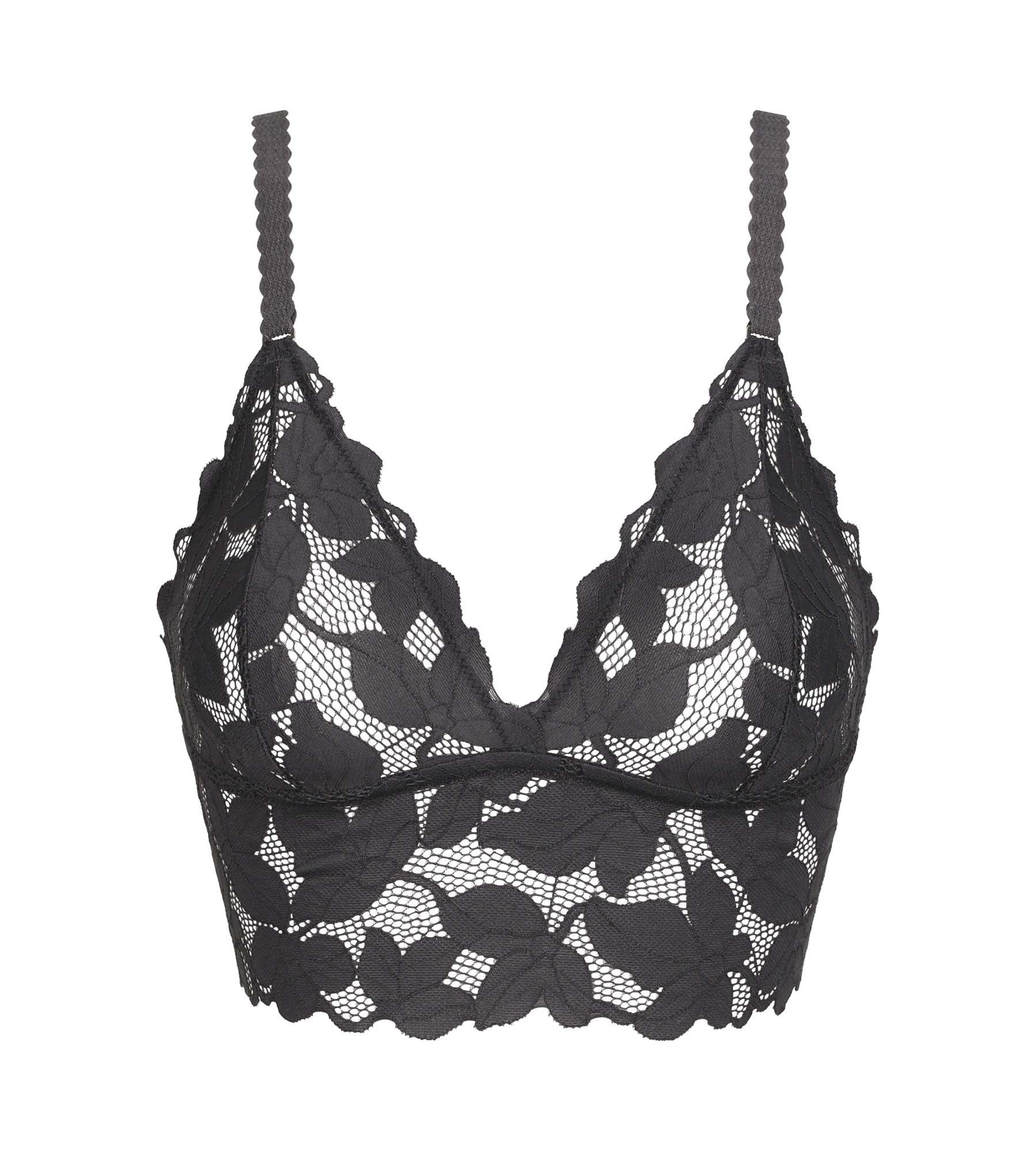DIM Grey floral lace scarf bra Dim Lacy