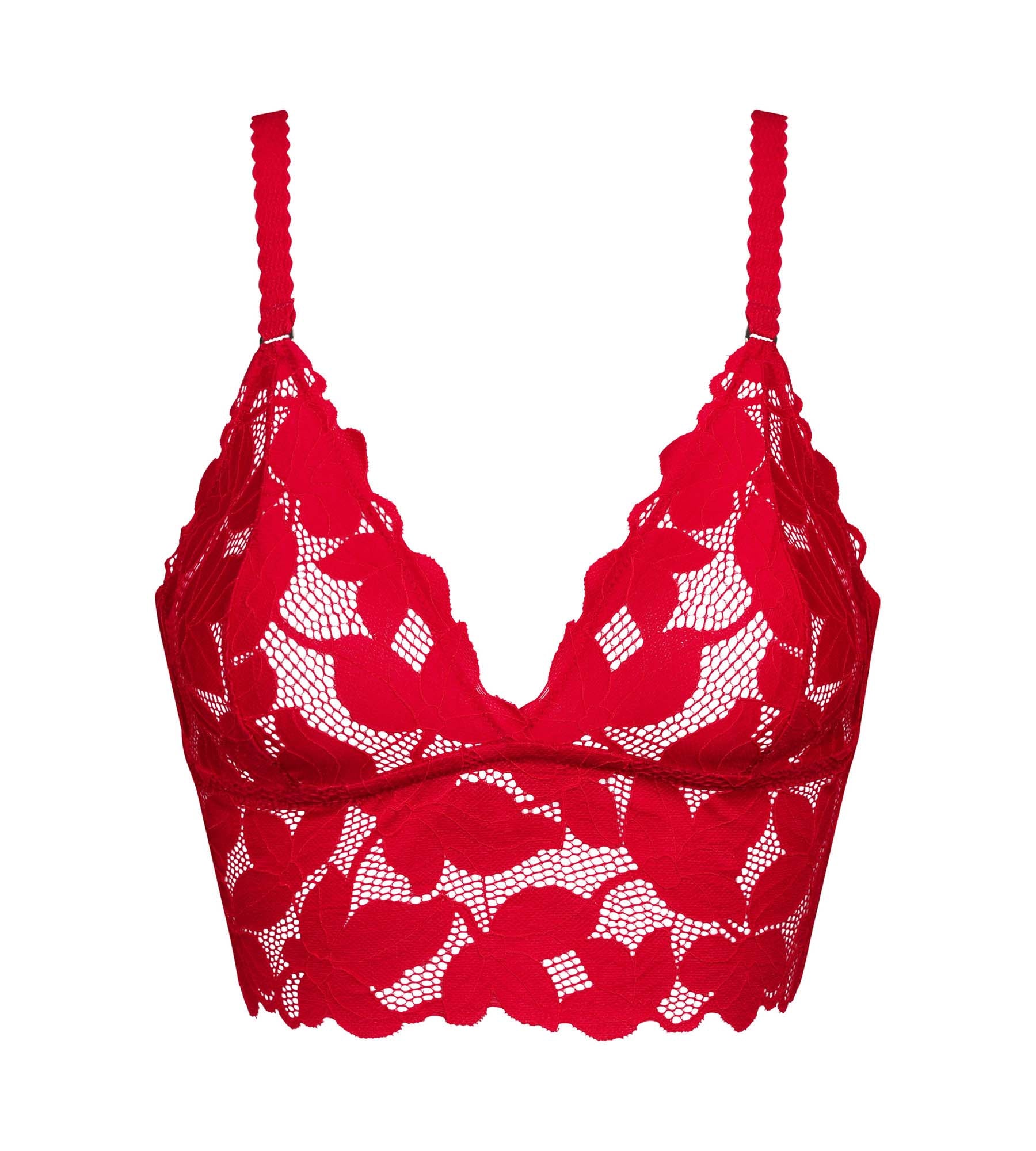 DIM Red floral lace underwired scarf bra Dim Lacy