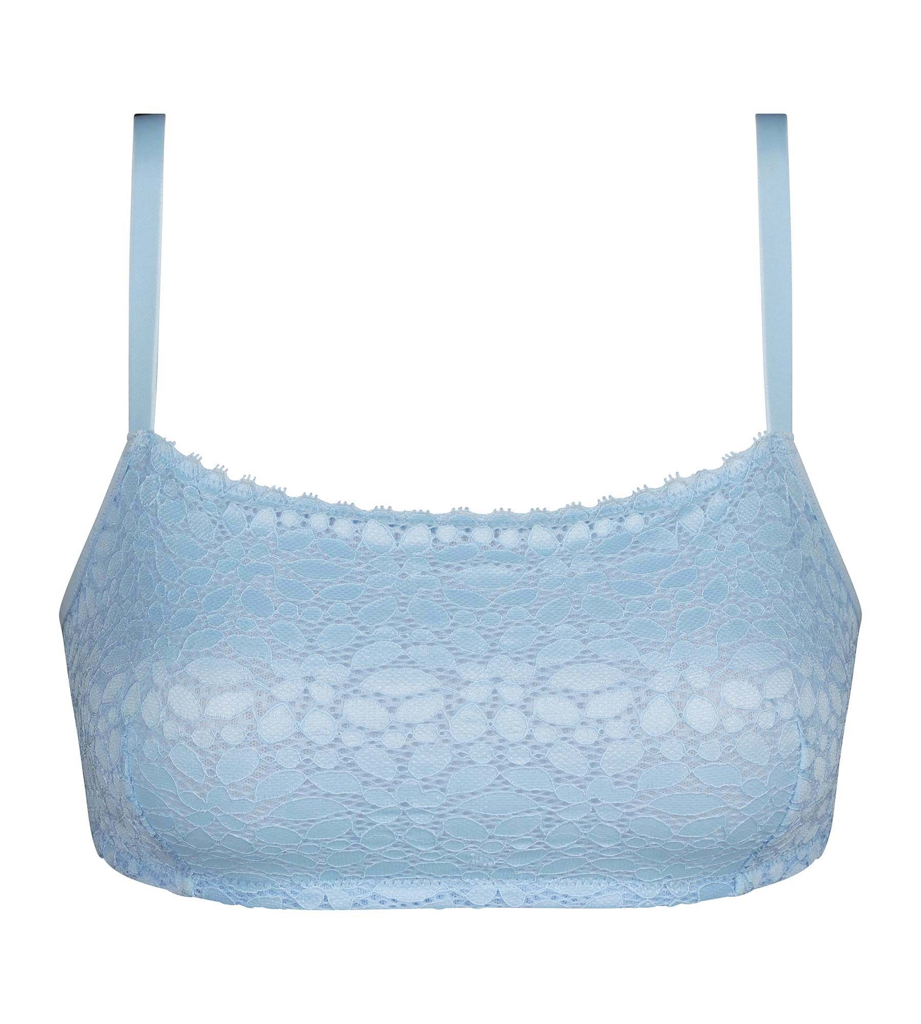 DIM Blue floral lace underwired bralette Dim Daily shirt