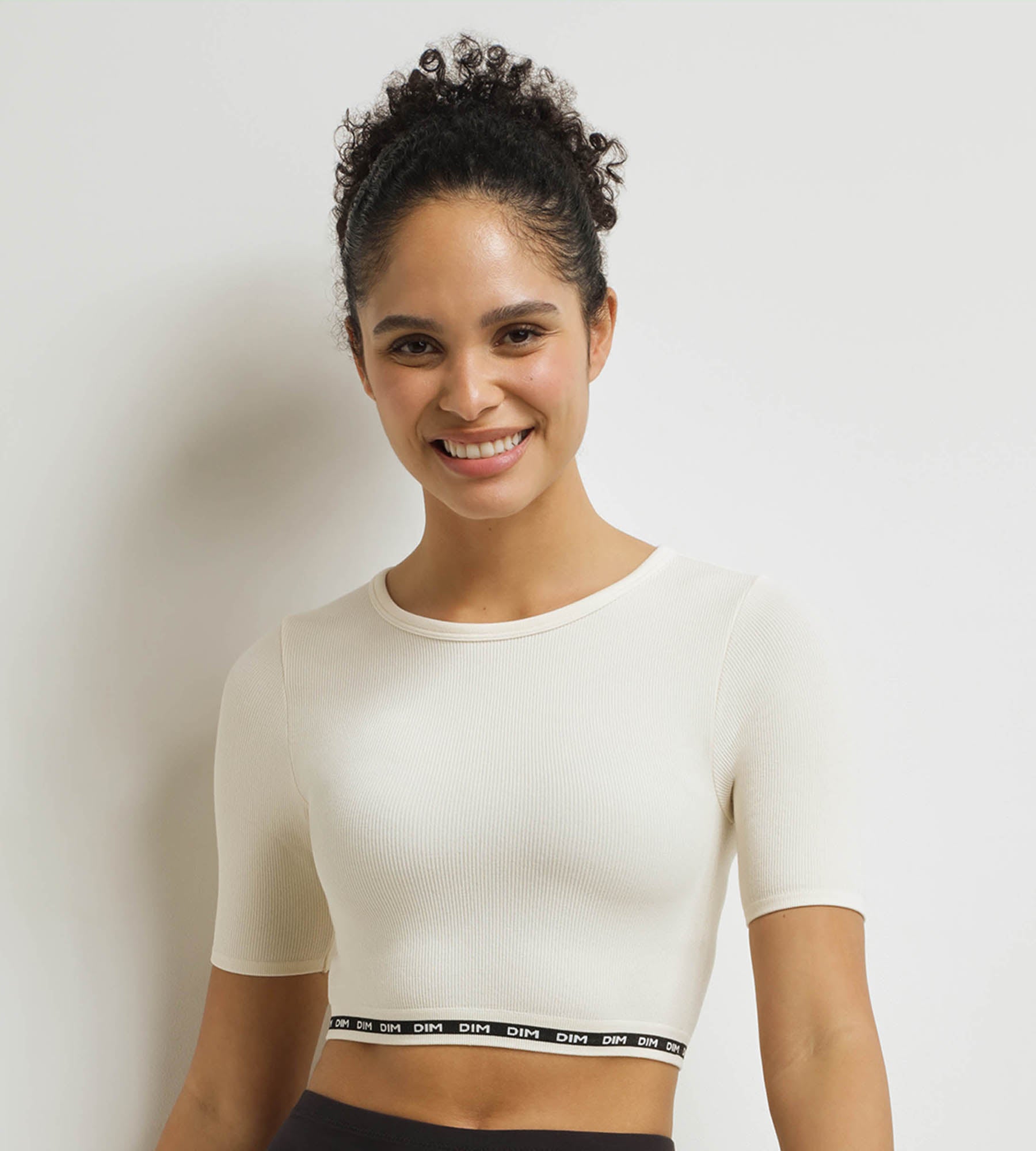 DIM Seamless women's top in ribbed microfiber Beige Dim Icons Seamless