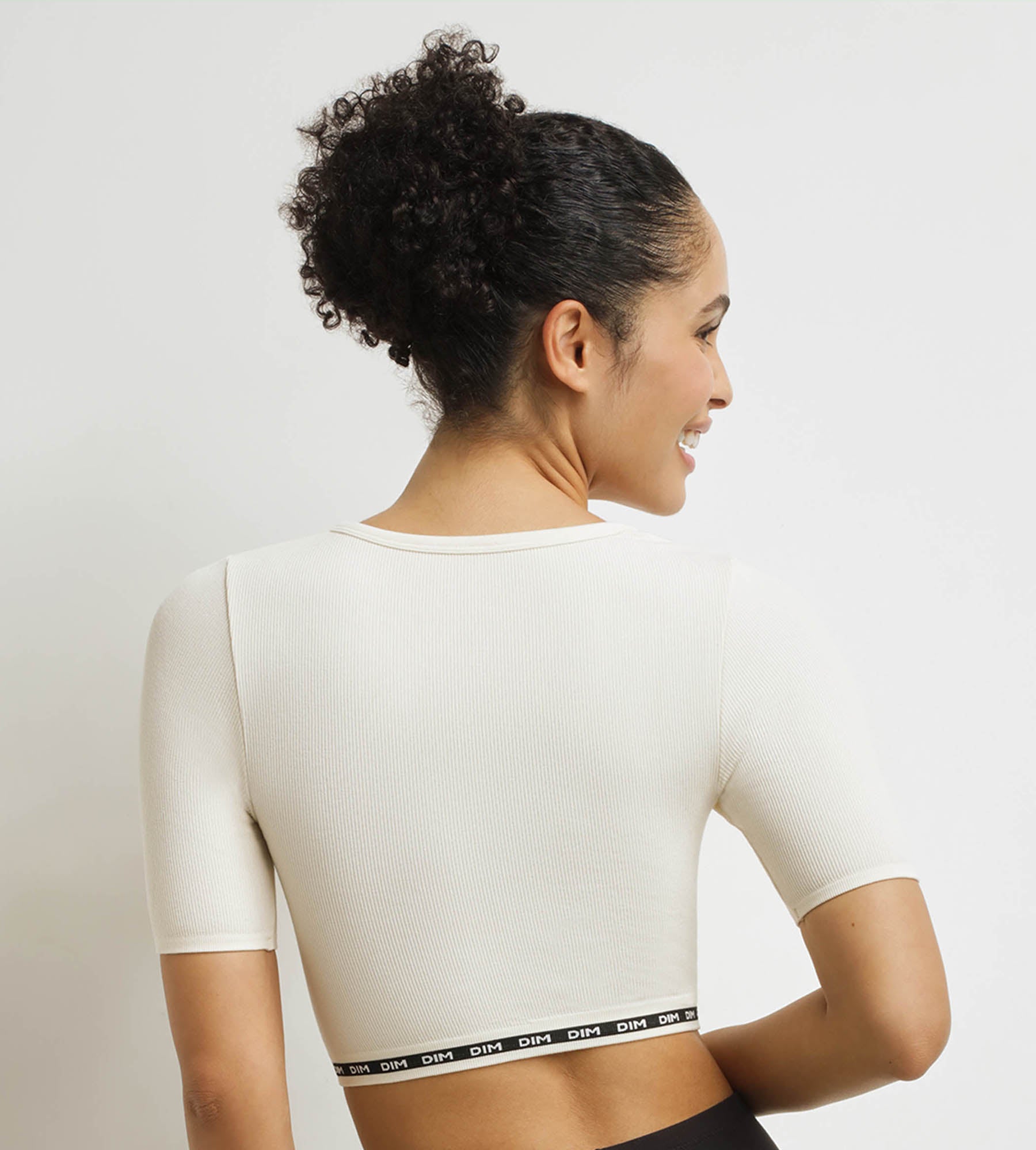 DIM Seamless women's top in ribbed microfiber Beige Dim Icons Seamless