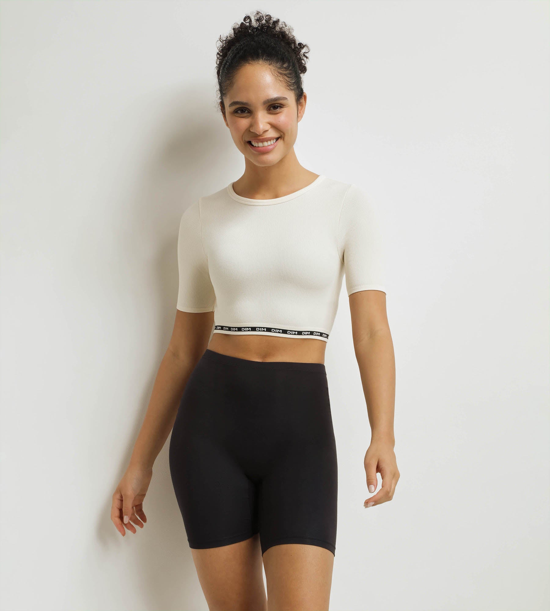 DIM Seamless women's top in ribbed microfiber Beige Dim Icons Seamless