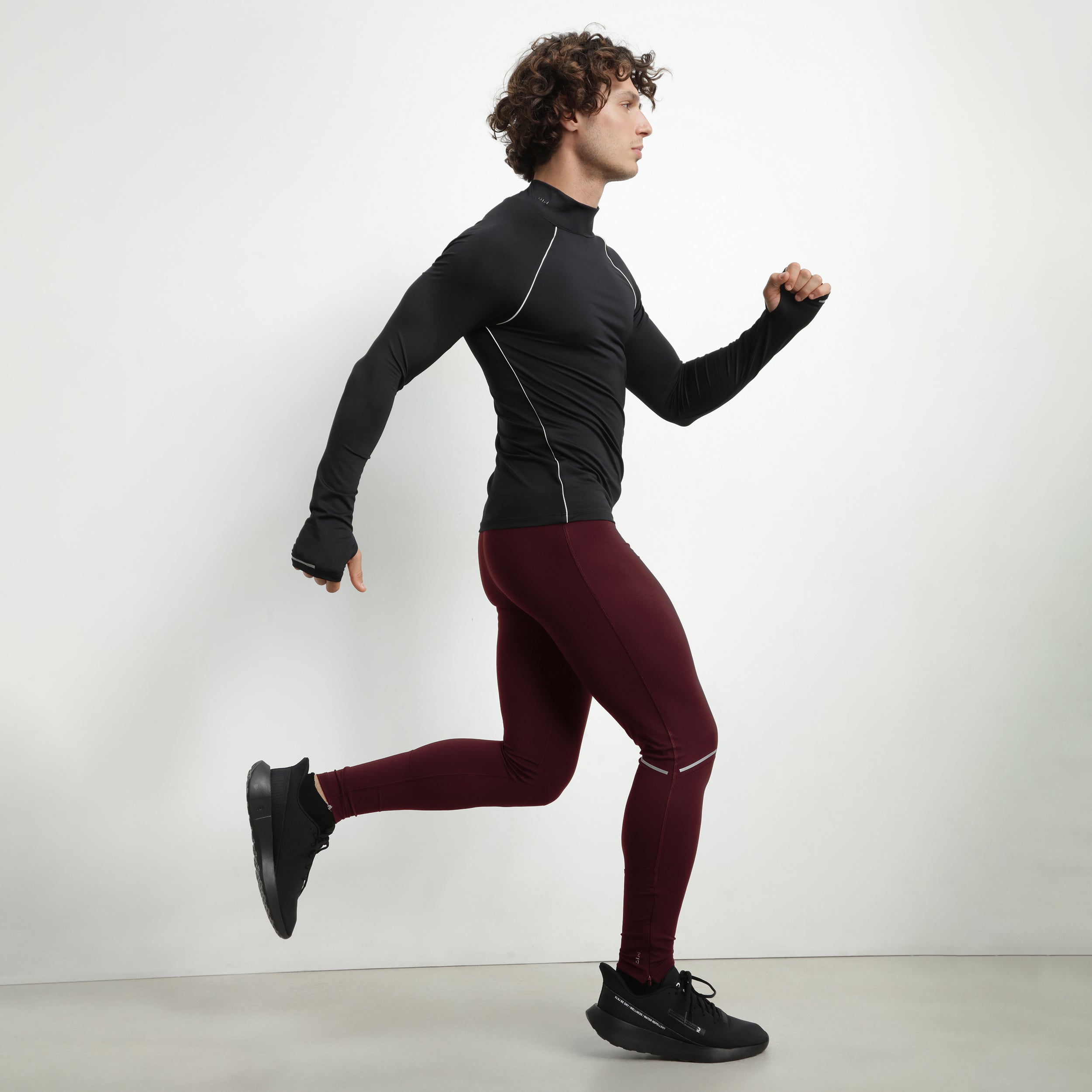 DIM Men's adjustable sports leggings in Bordeaux microfiber Dim Move