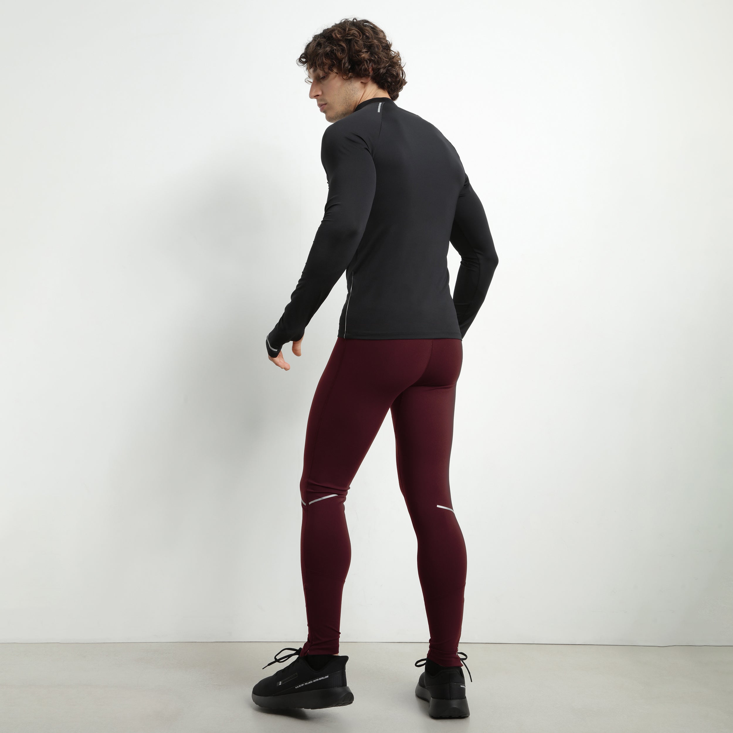 DIM Men's adjustable sports leggings in Bordeaux microfiber Dim Move