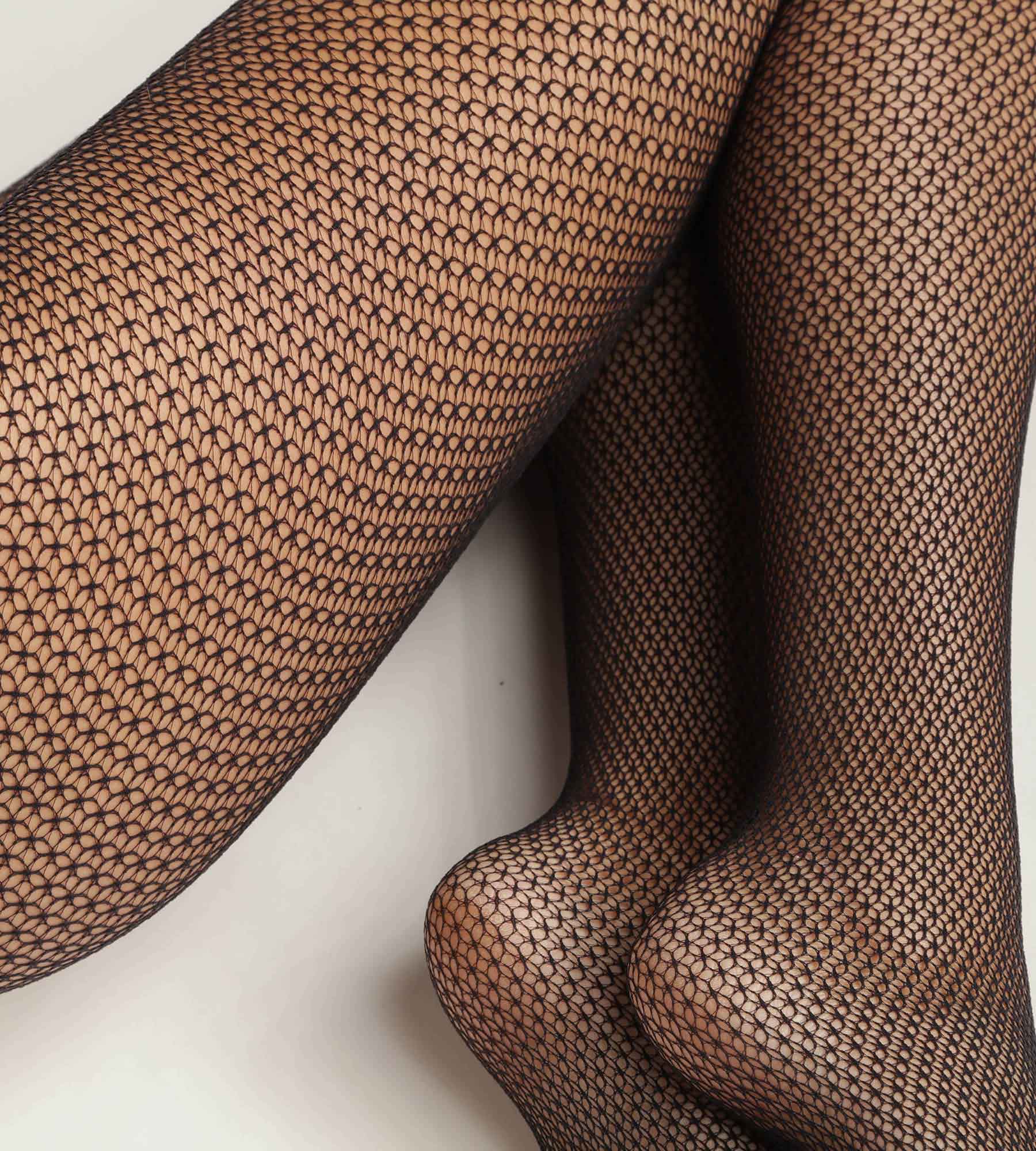 DIM Women's geometric lace tights Black Dim Style