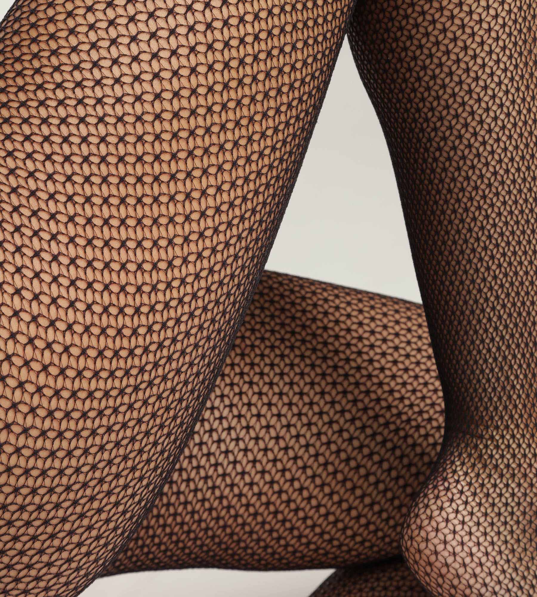 DIM Women's geometric lace tights Black Dim Style