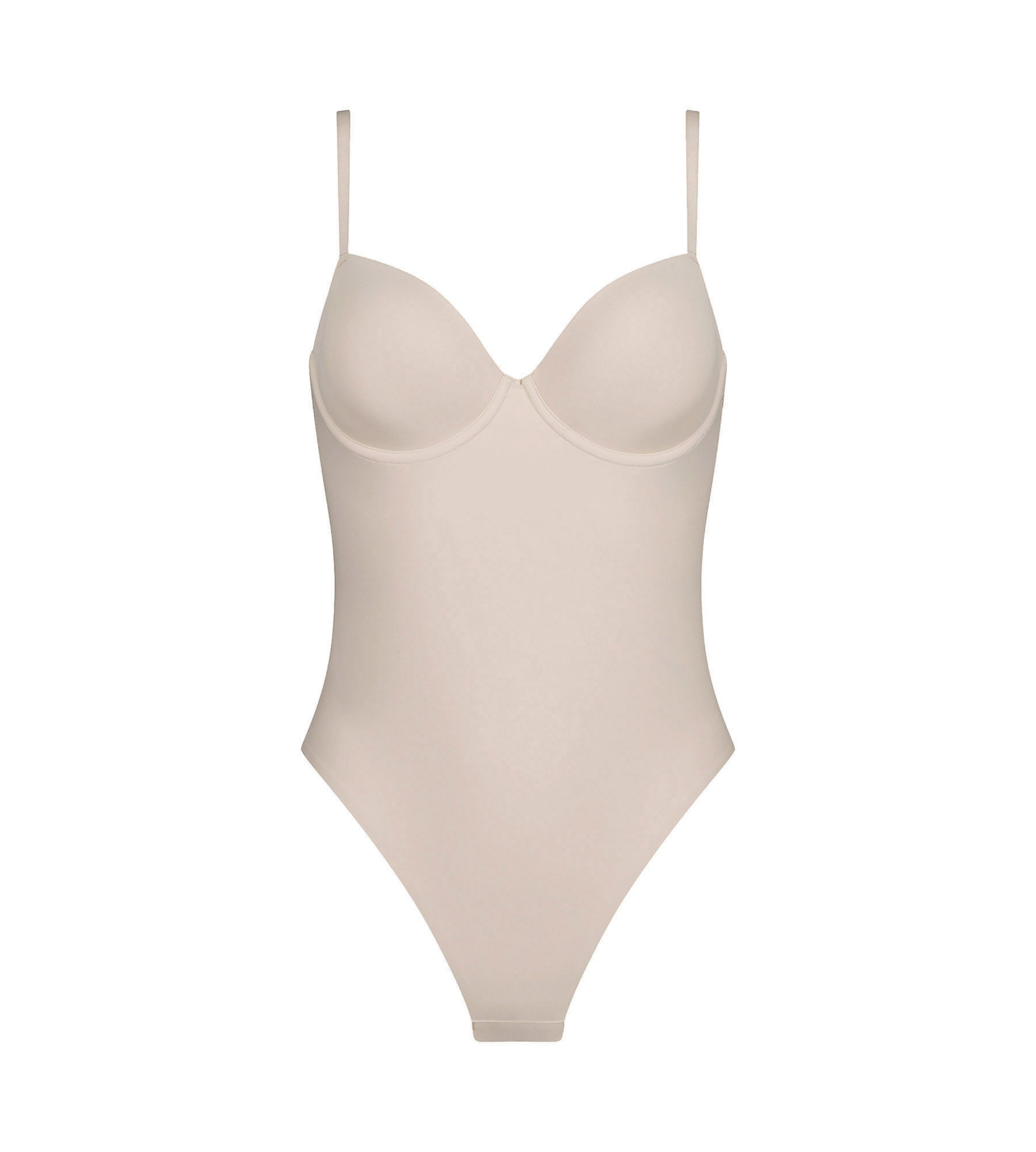 DIM Sculpting Effect Microfibre Thong Bodysuit in Nude – Dim Silhouette Invisible