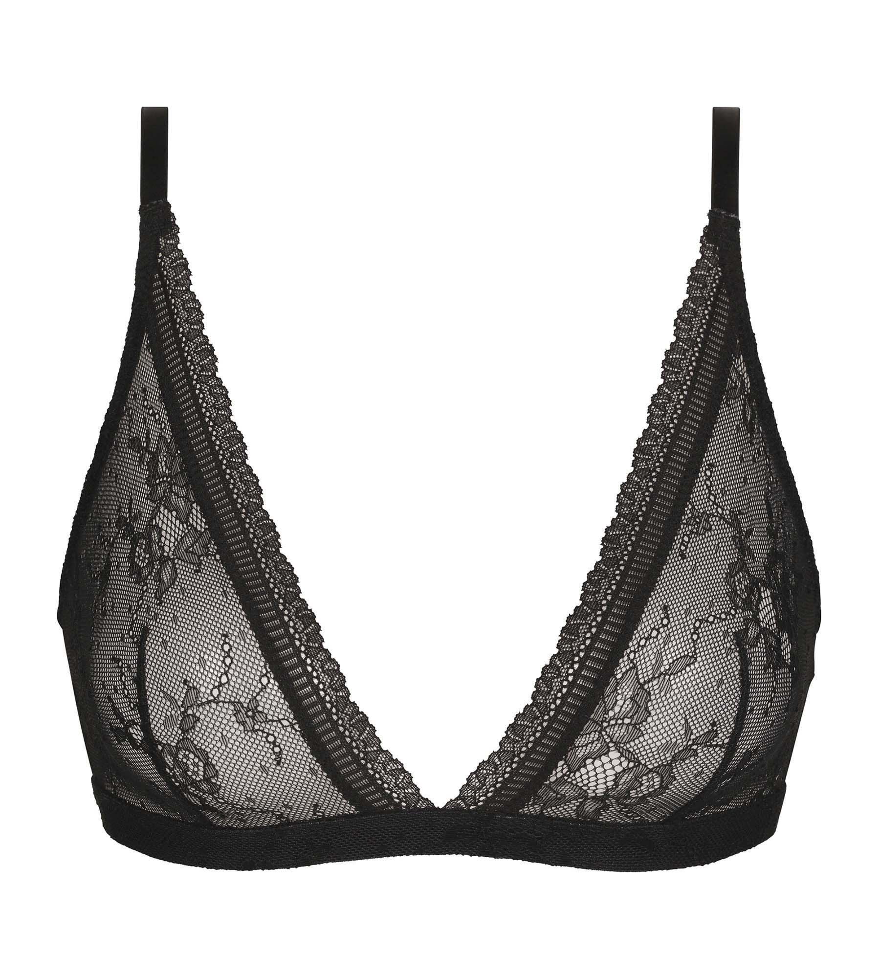 DIM Floral lace triangle bra Black Dim Romance