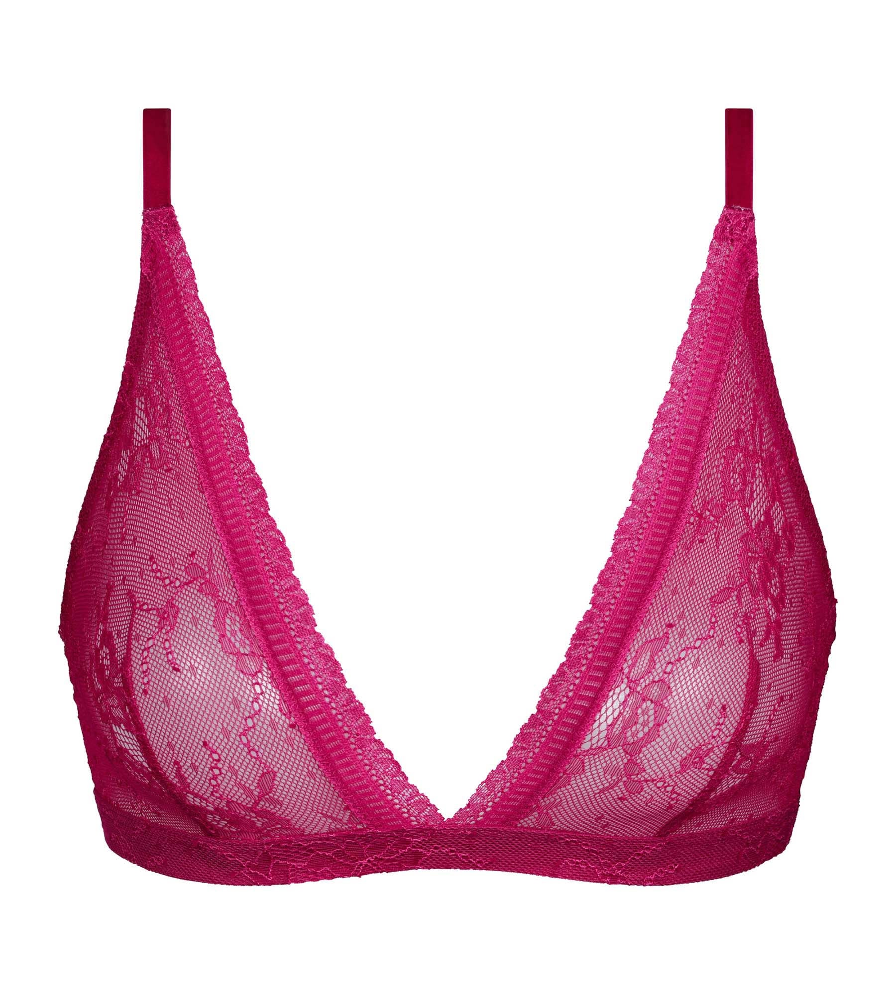 DIM Fuchsia lace triangle bra Dim Romance