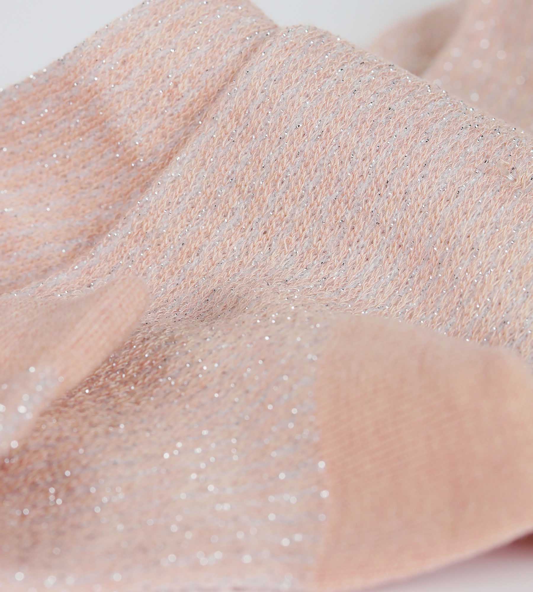 DIM Women's pink and silver Lurex socks Dim Mode