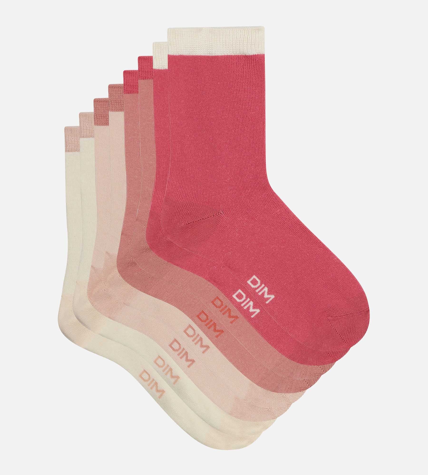 DIM Pack of 4 pairs of pink women's socks EcoDim Mode