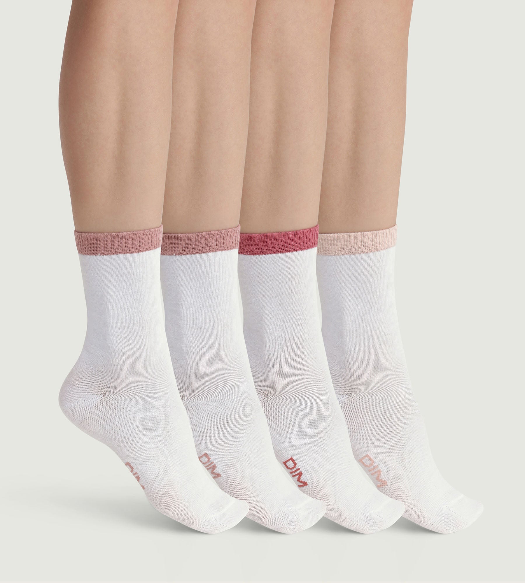 DIM Pack of 4 pairs of women's socks White EcoDim Mode