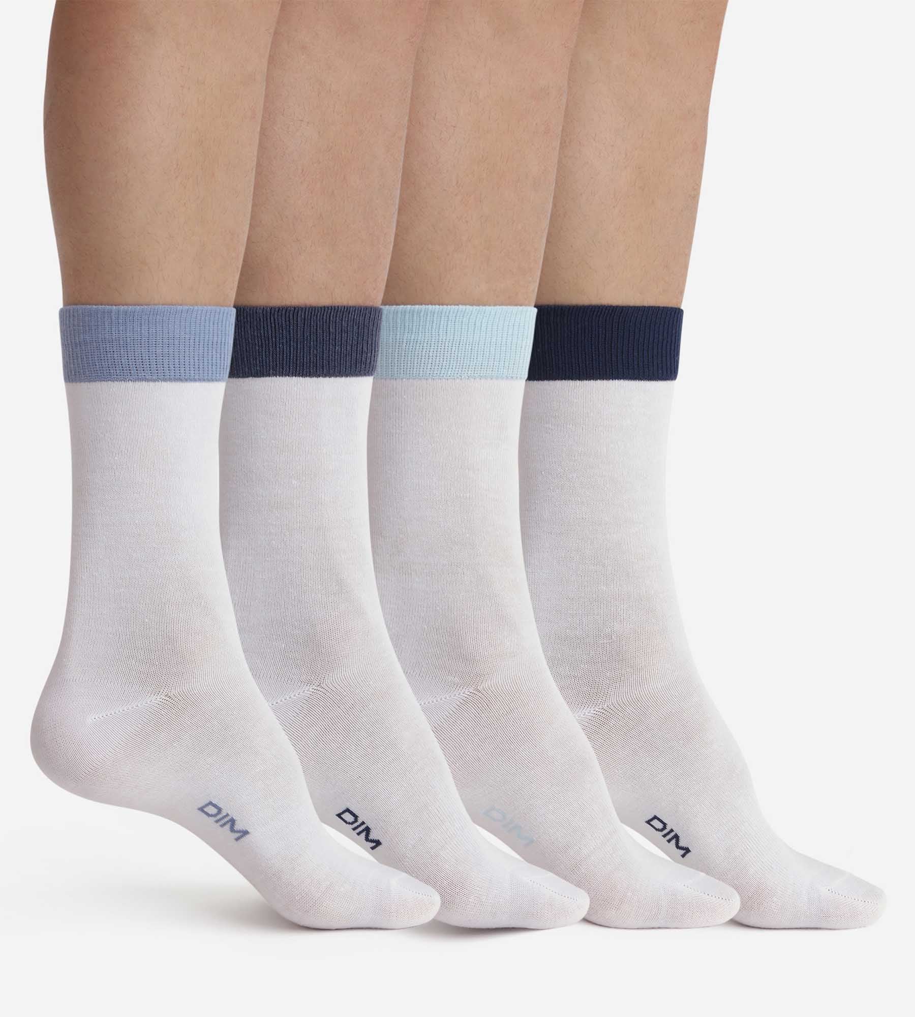 DIM Pack of 4 pairs of men's socks White EcoDim Mode