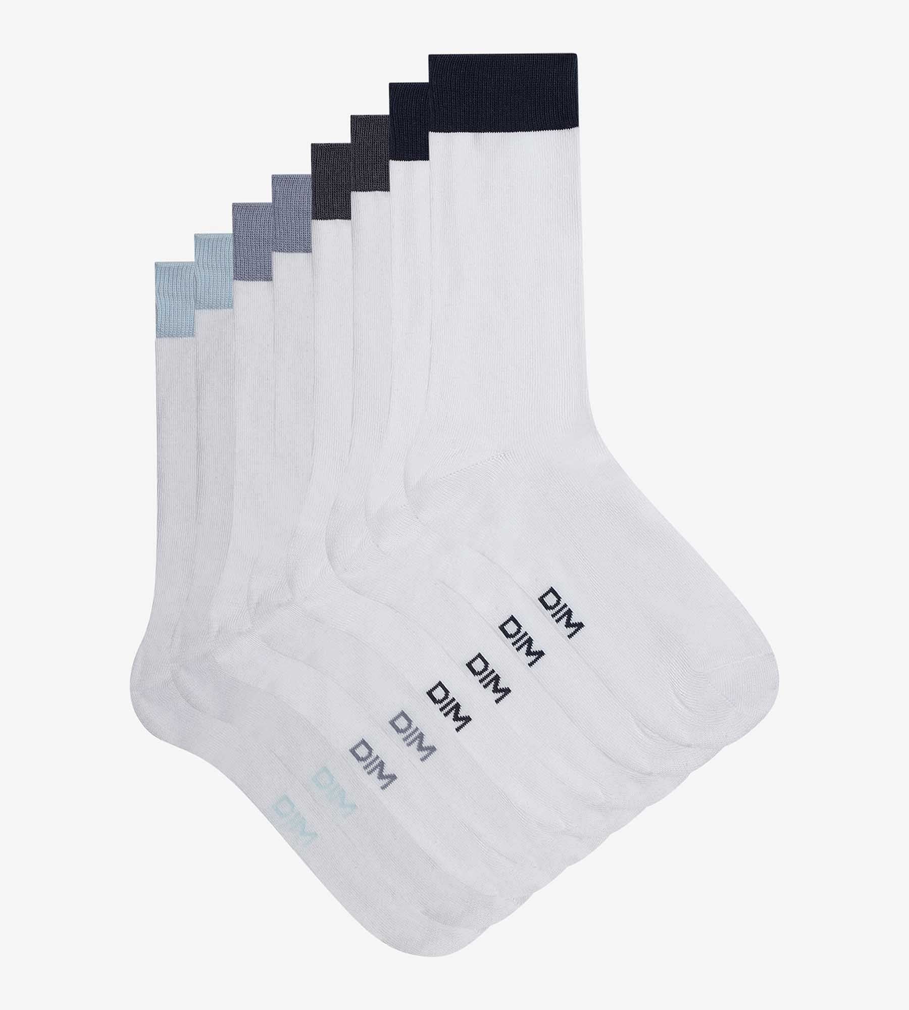 DIM Pack of 4 pairs of men's socks White EcoDim Mode