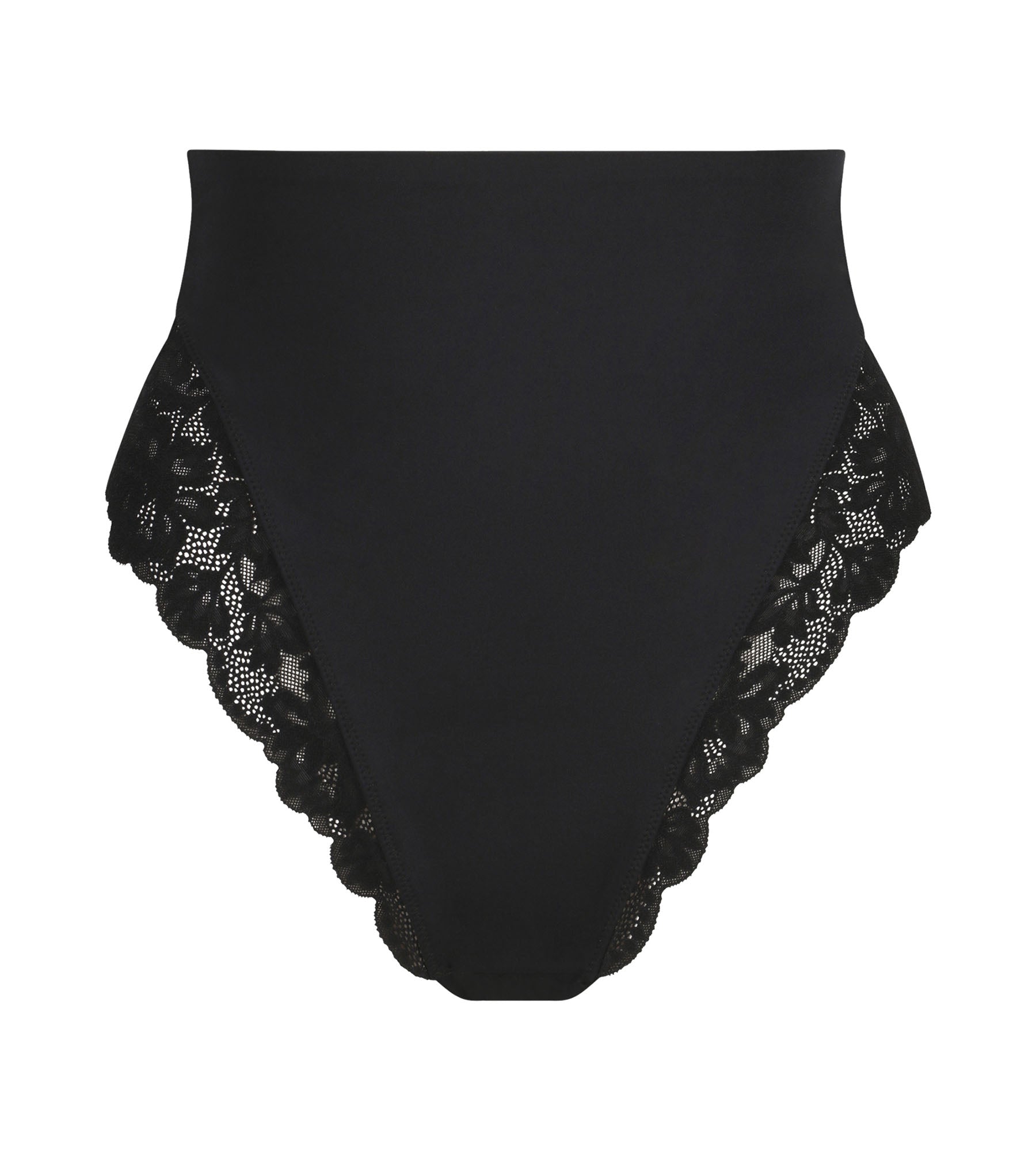 DIM High-Waist Shaping Thong in Microfibre and Lace Black – Dim Silhouette Elegance