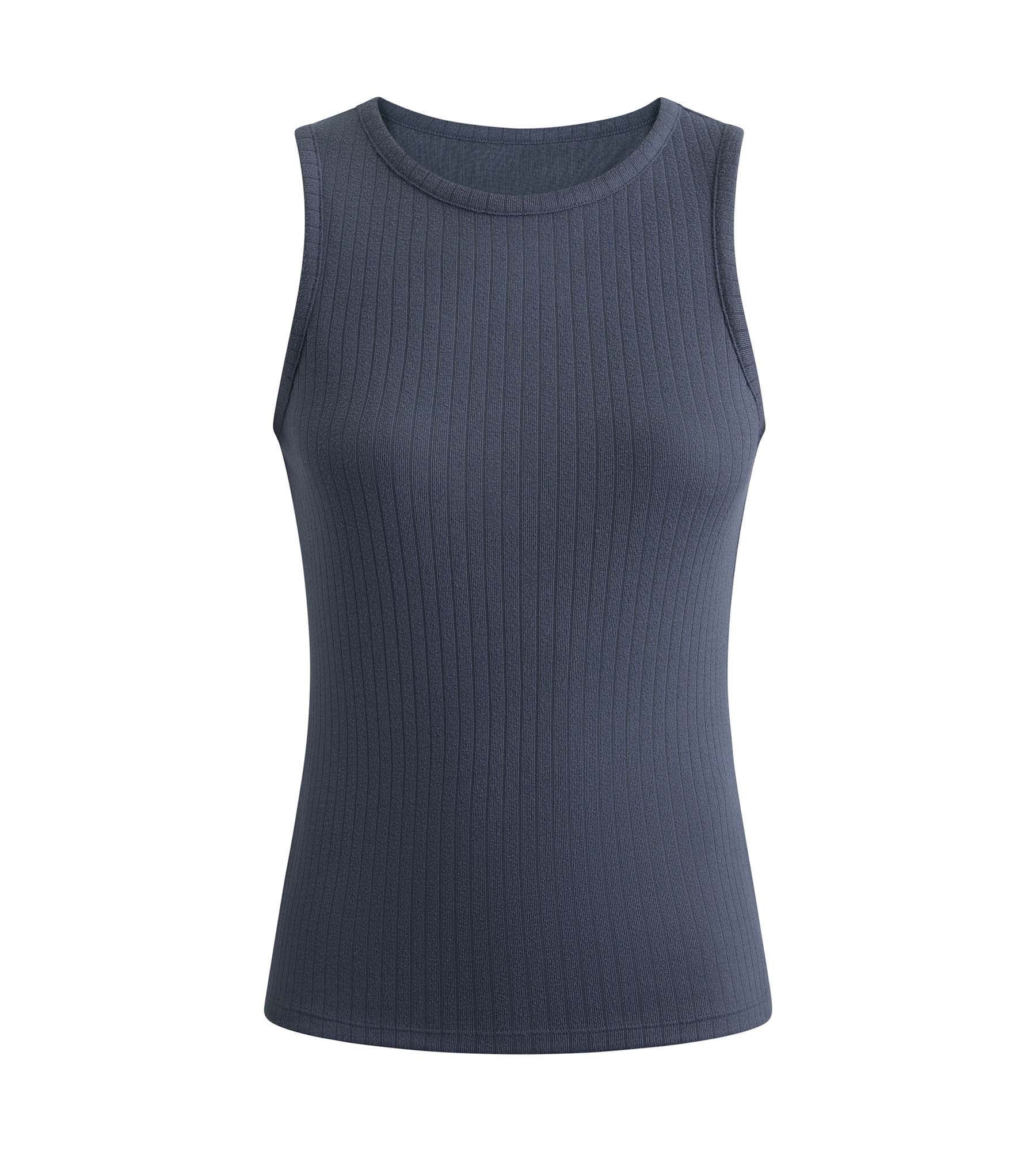 DIM Women's rib-knit tank top Grey Dim Thermal