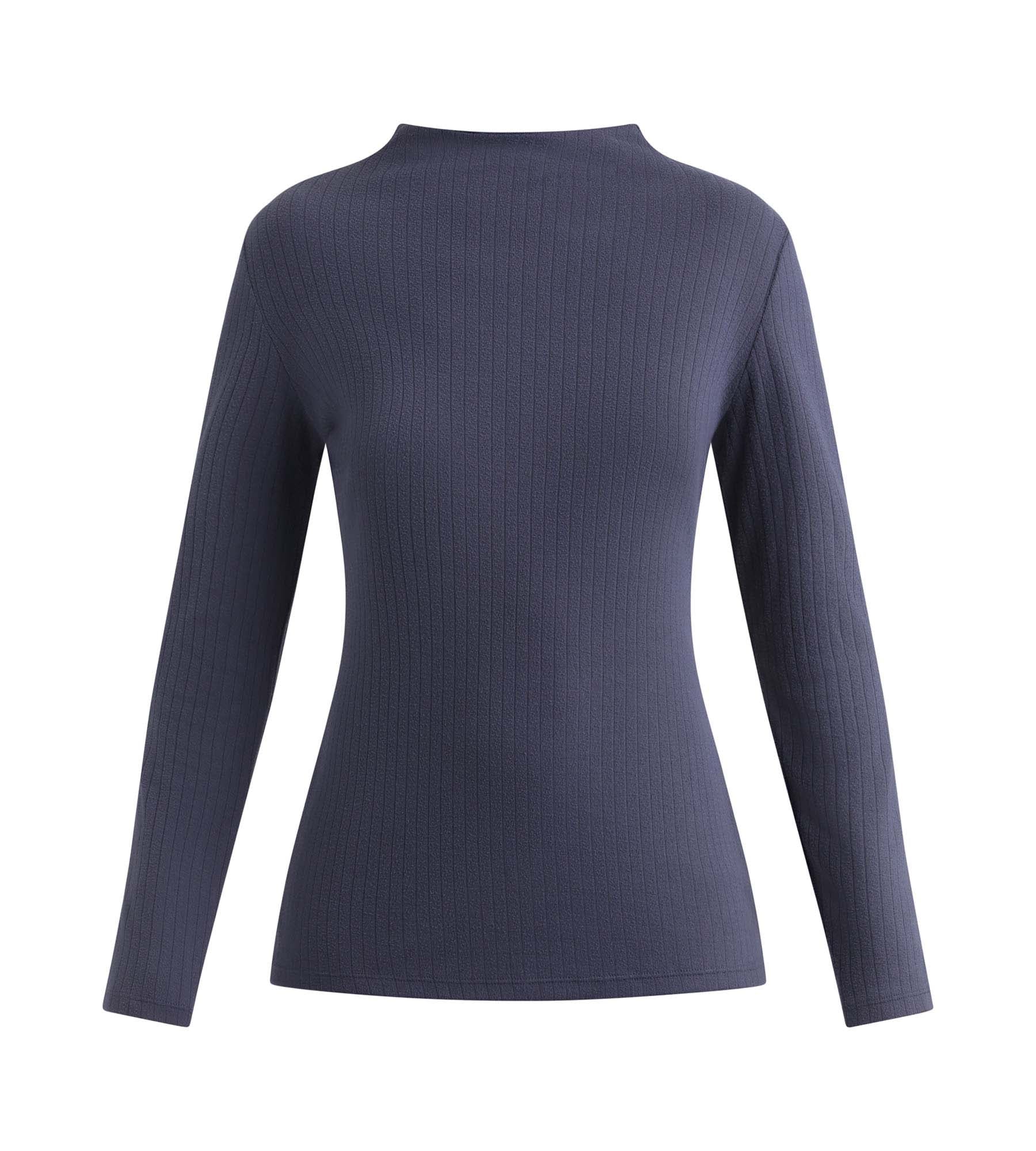 DIM Women's ribbed T-shirt with stand-up collar Dim Thermal Grey