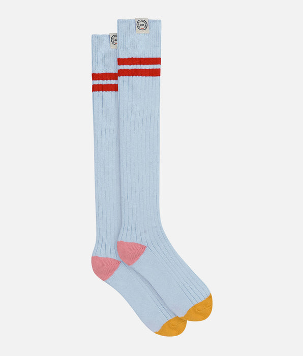 DIM Women's colorblock high socks Blue Dim x Ines de La Fressange