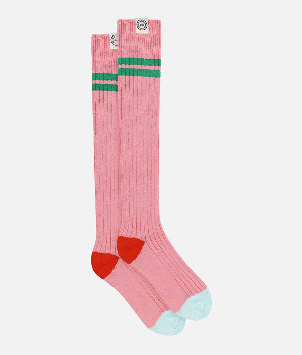 DIM Women's colorblock high socks Pink Dim x Ines de La Fressange