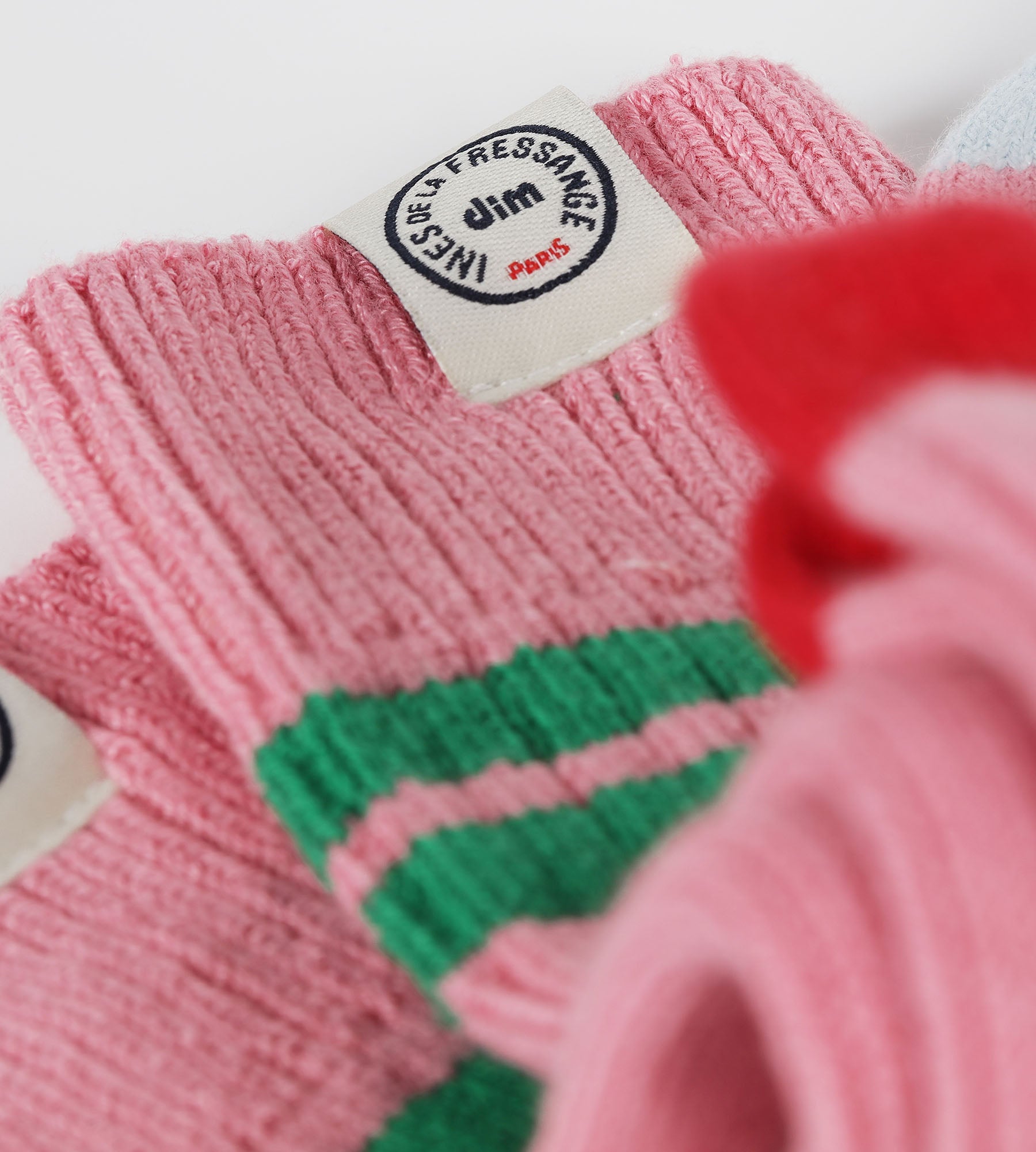 DIM Women's colorblock high socks Pink Dim x Ines de La Fressange