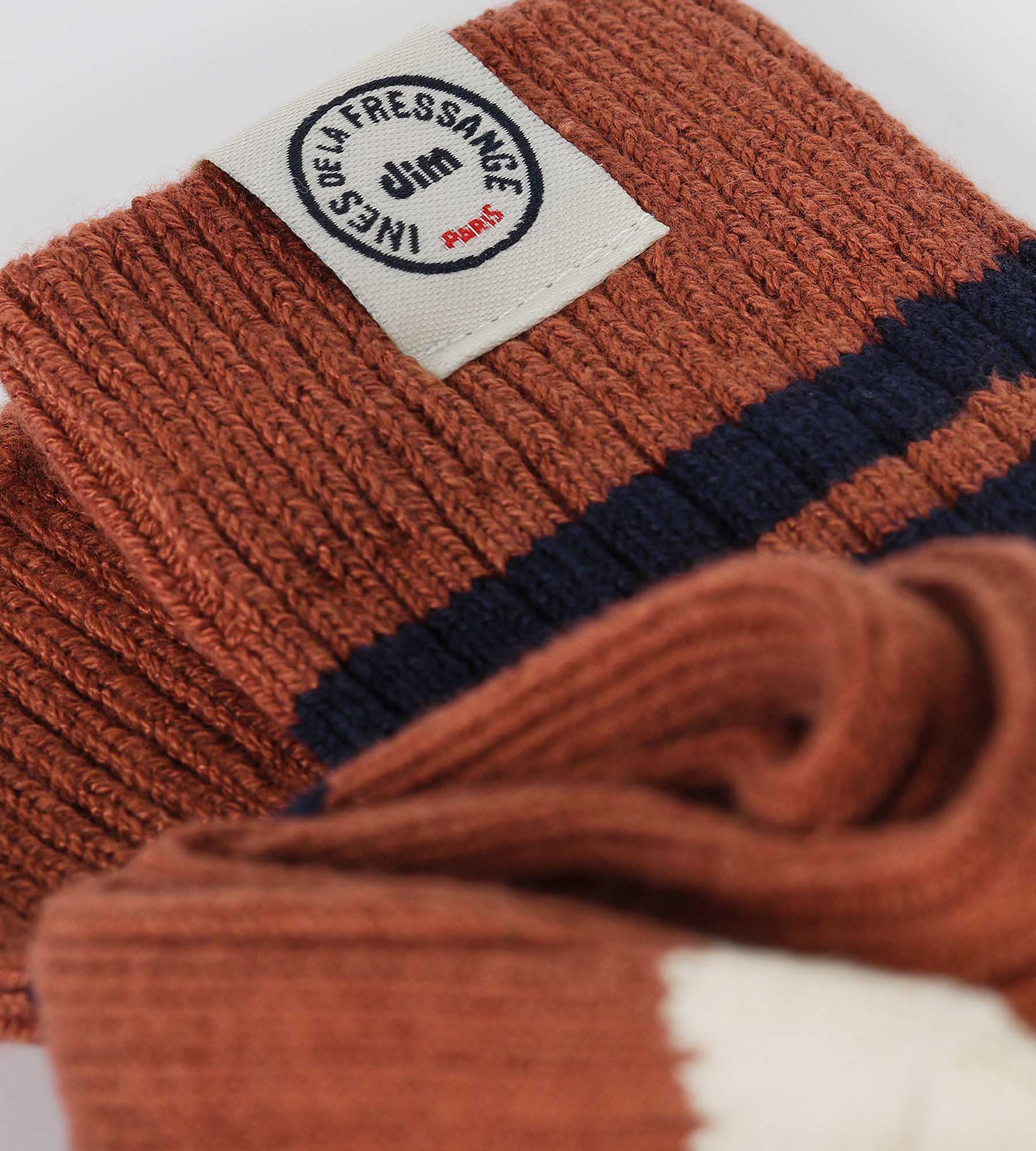 DIM Women's colorblock socks Brown Dim x Inès de La Fressange