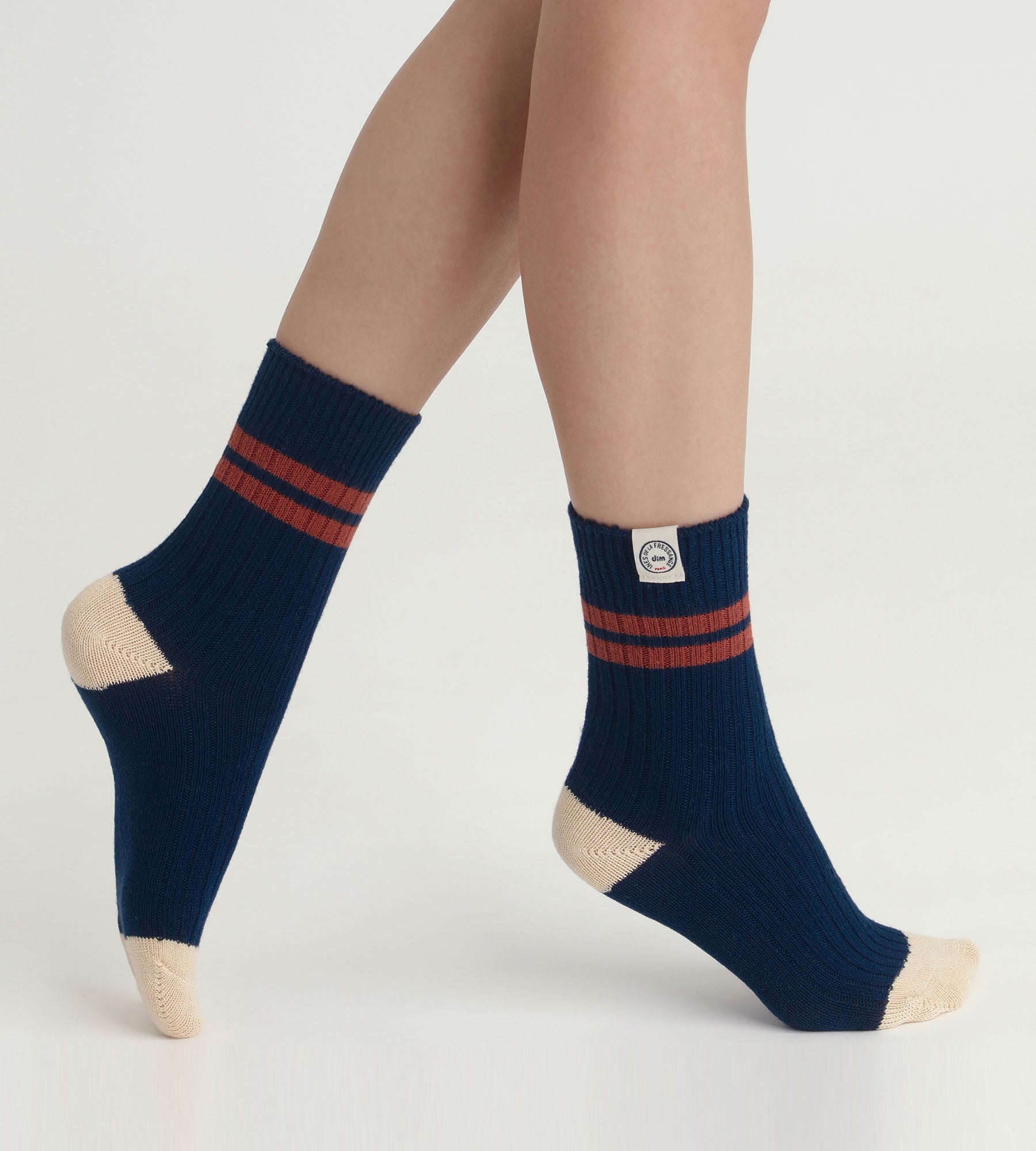 DIM Women's colorblock socks Blue Dim x Inès de La Fressange