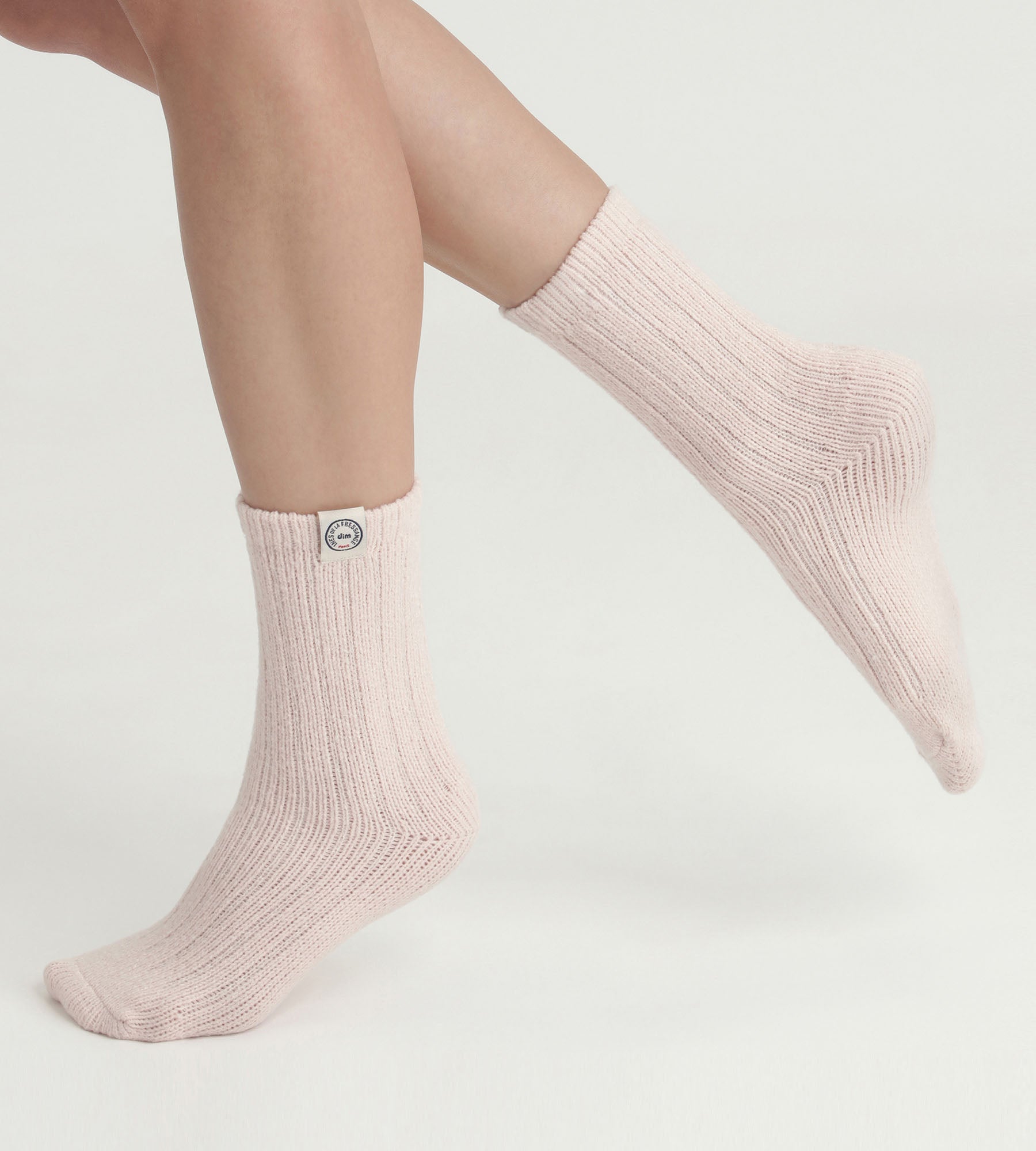 DIM Women's pink ribbed socks Dim x Inès de La Fressange