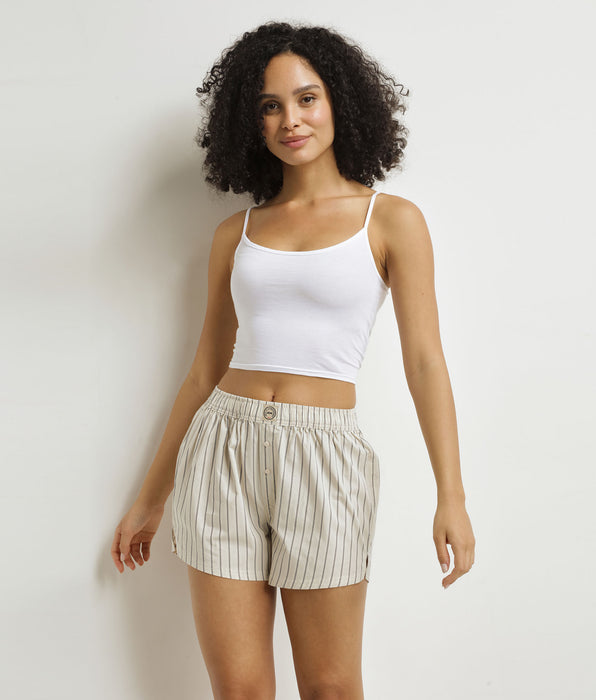 DIM Women's grey striped boxer shorts Dim x Ines de La Fressange