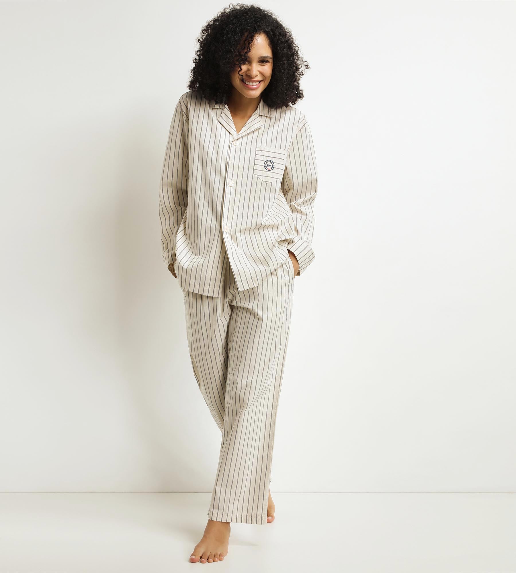 DIM Women's grey striped pyjama trousers Dim x Inès de La Fressange