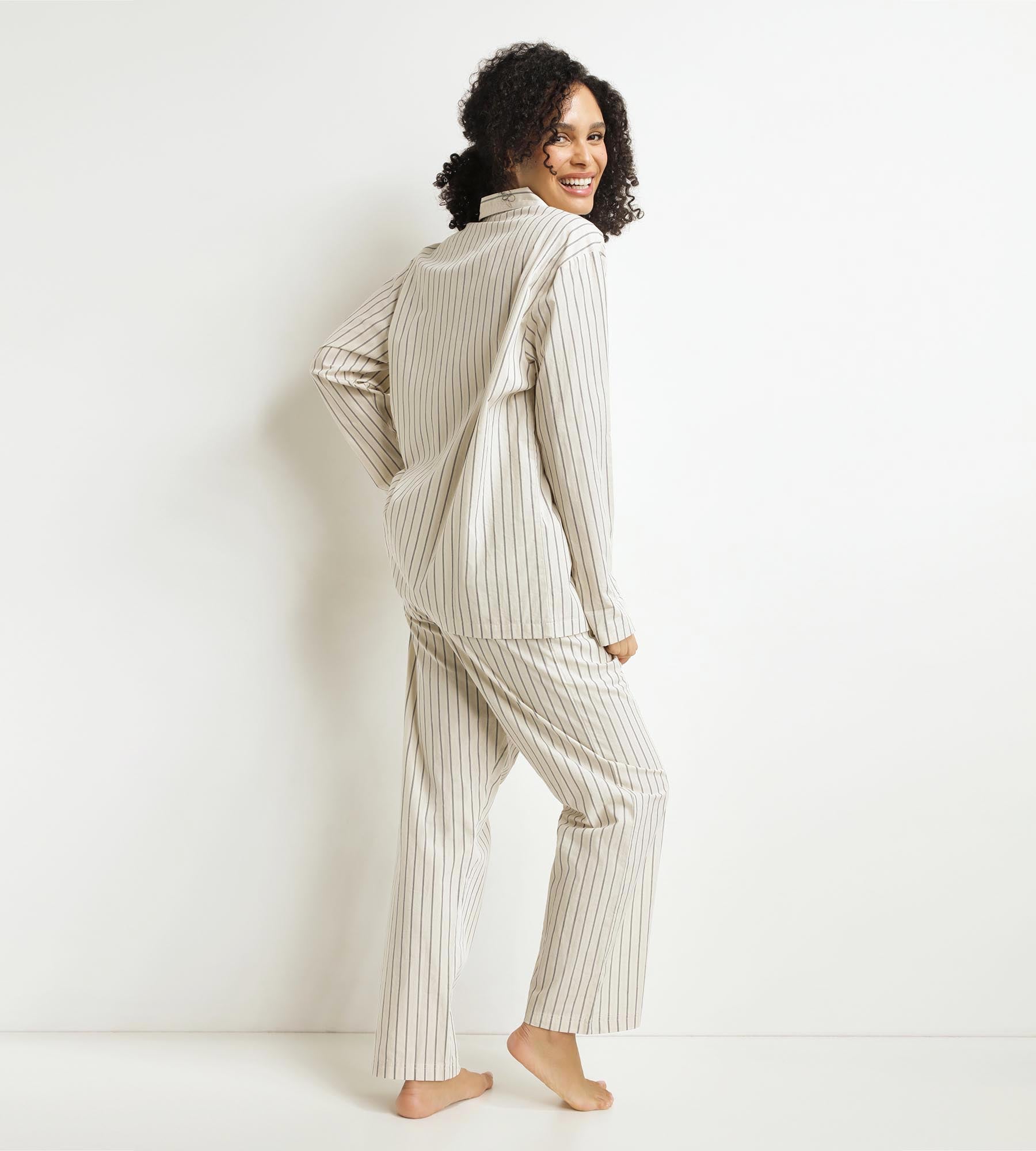 DIM Women's grey striped pyjama trousers Dim x Inès de La Fressange
