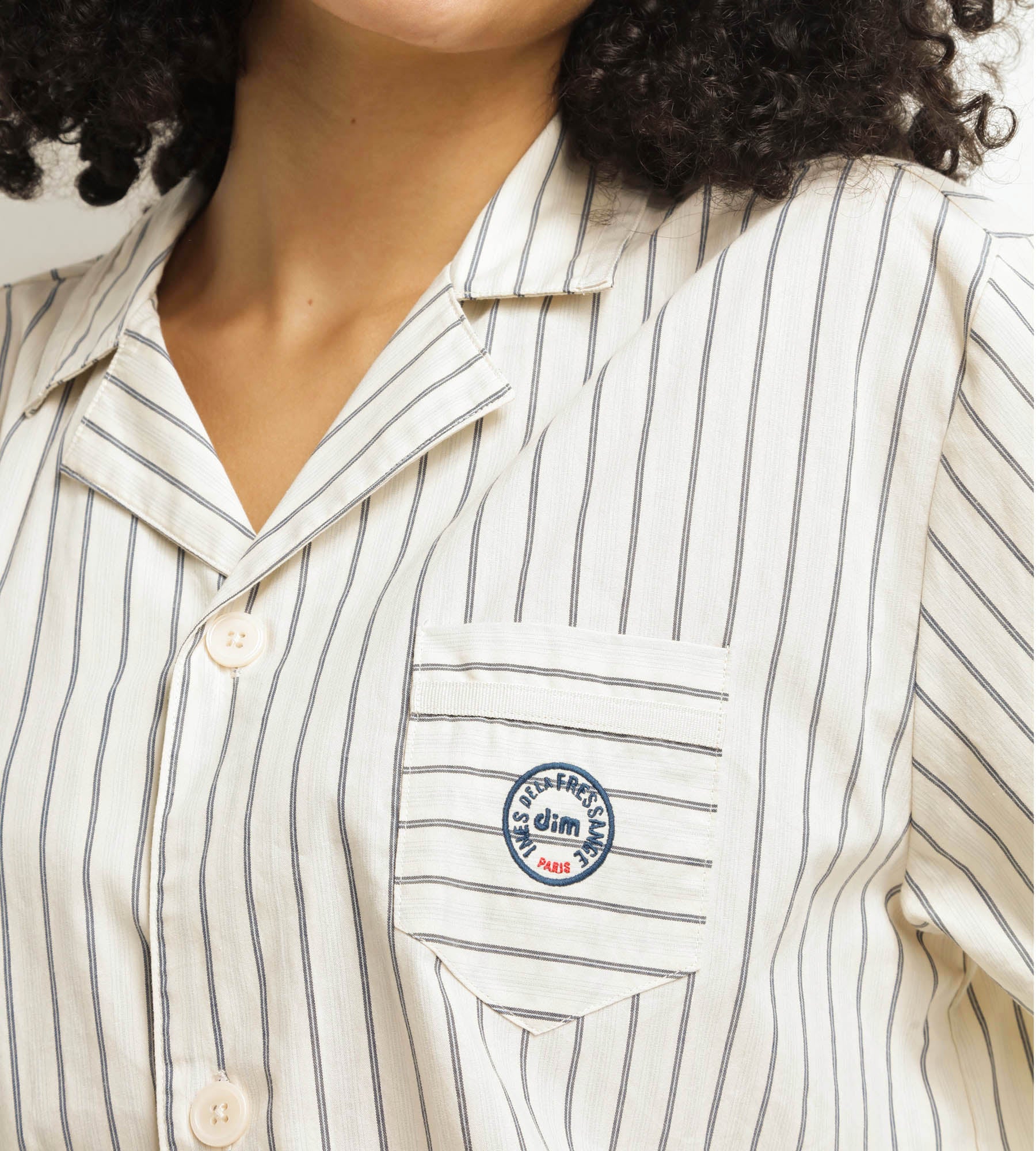 DIM Women's grey striped pyjama trousers Dim x Inès de La Fressange