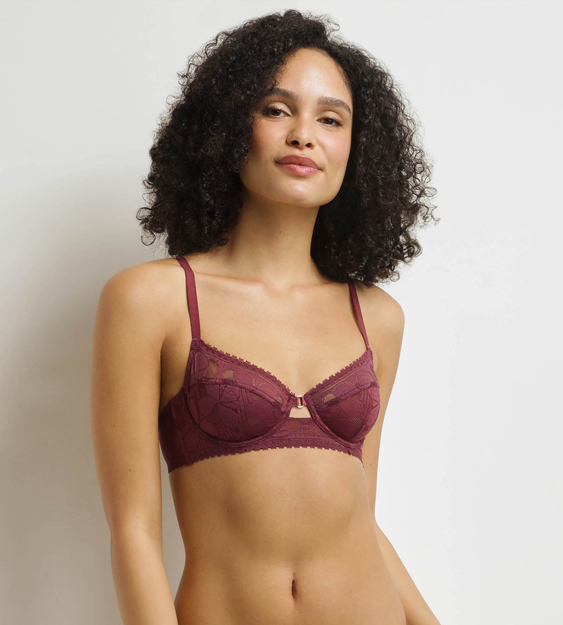 DIM Fig Art Flowers underwired push-up bra