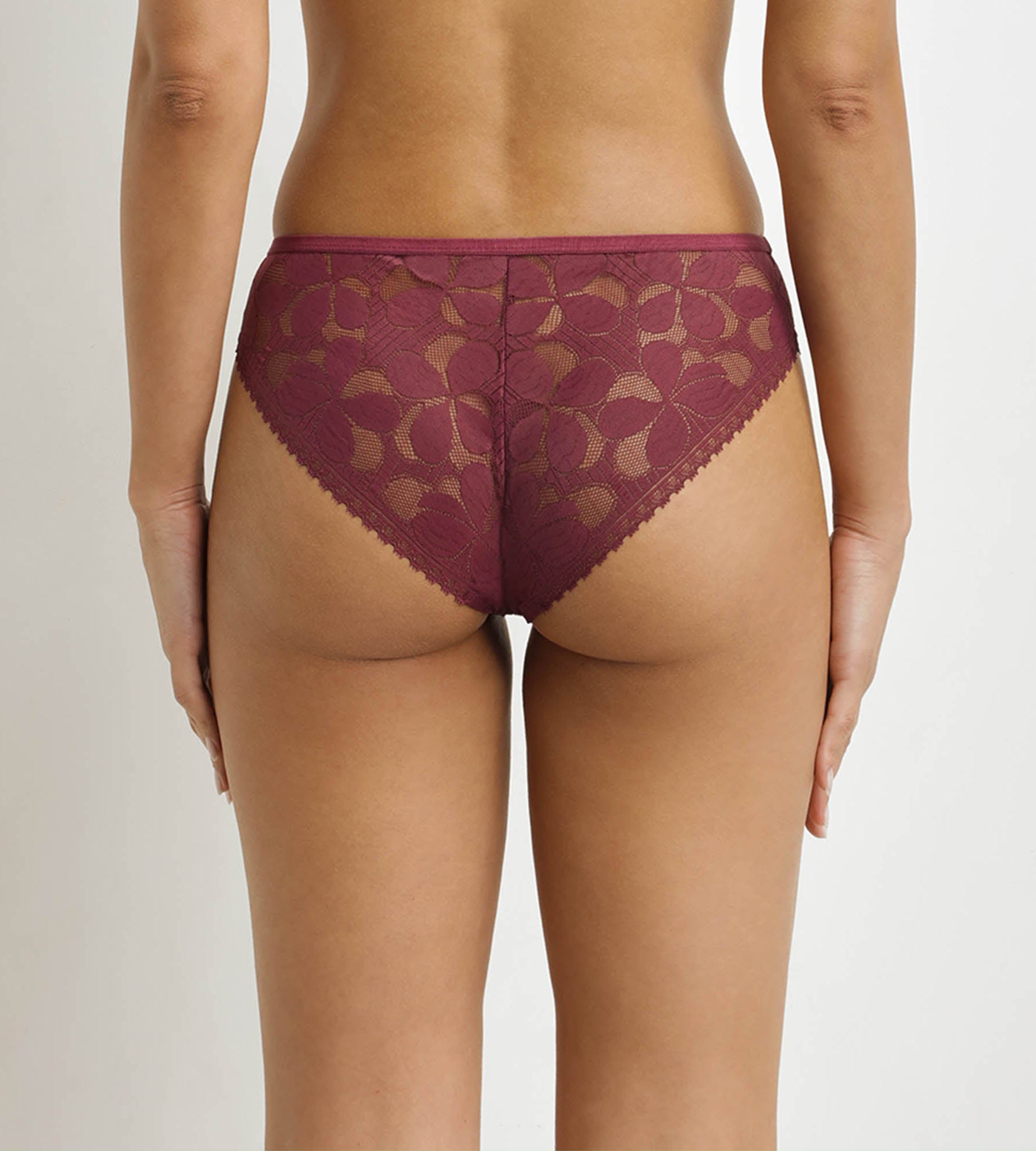 DIM Women's semi-transparent knickers Fig Art Flowers