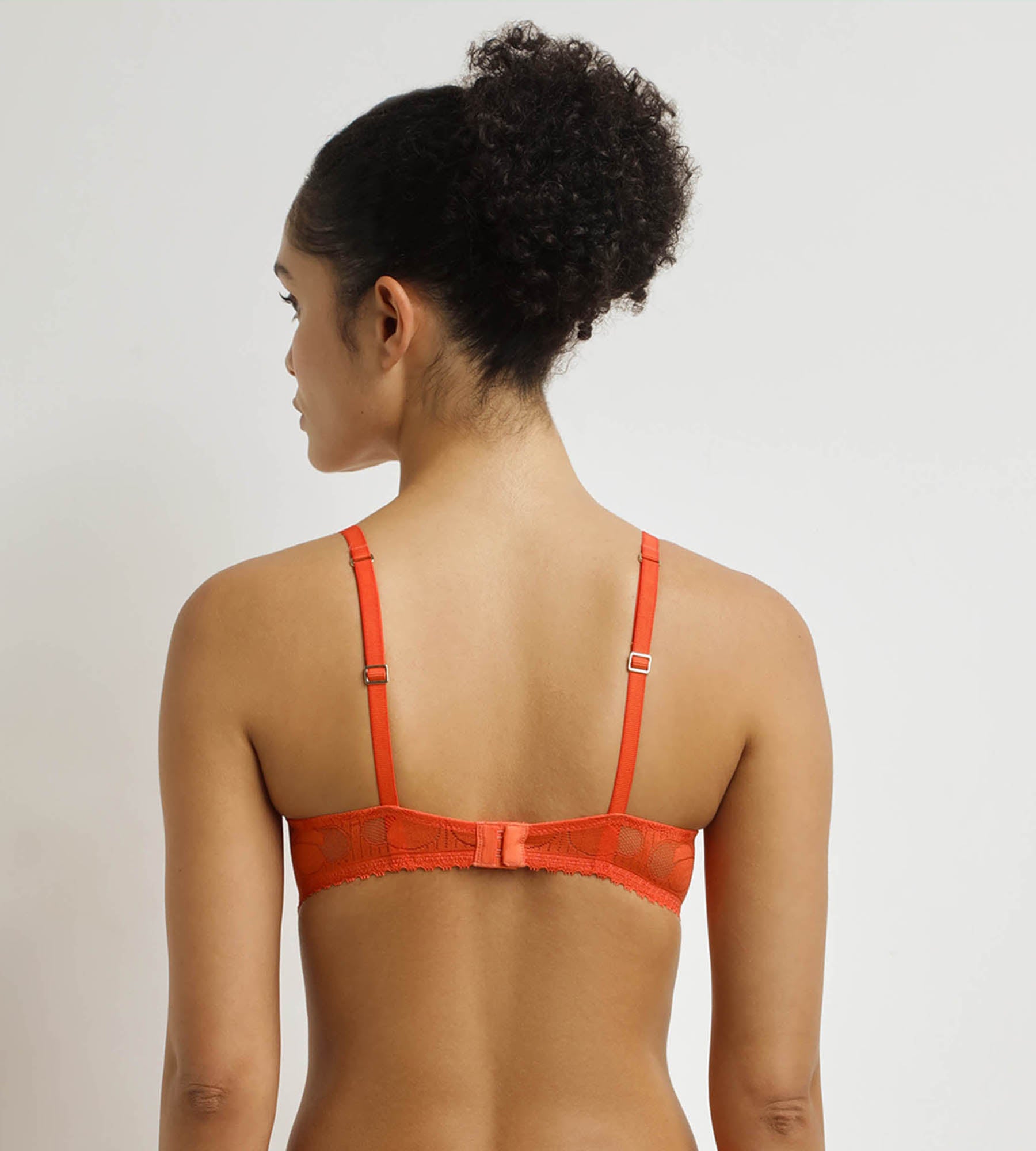 DIM Orange Art Flowers underwired basket bra