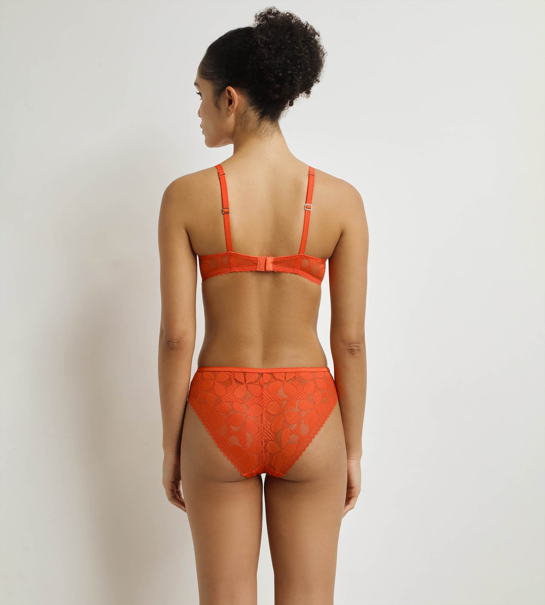 DIM Orange Art Flowers underwired basket bra