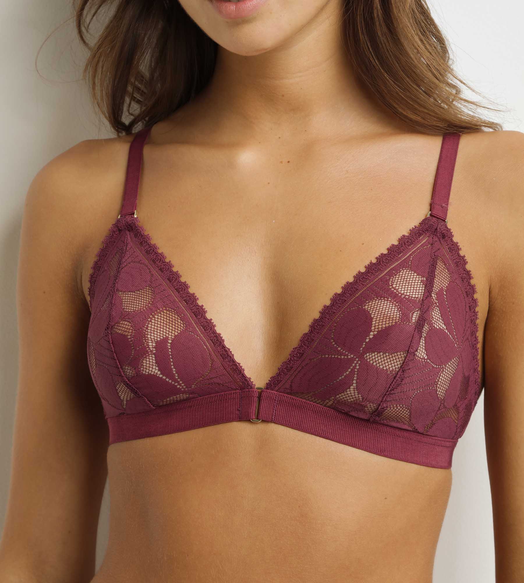 DIM Fig Art Flowers underwired triangle bra