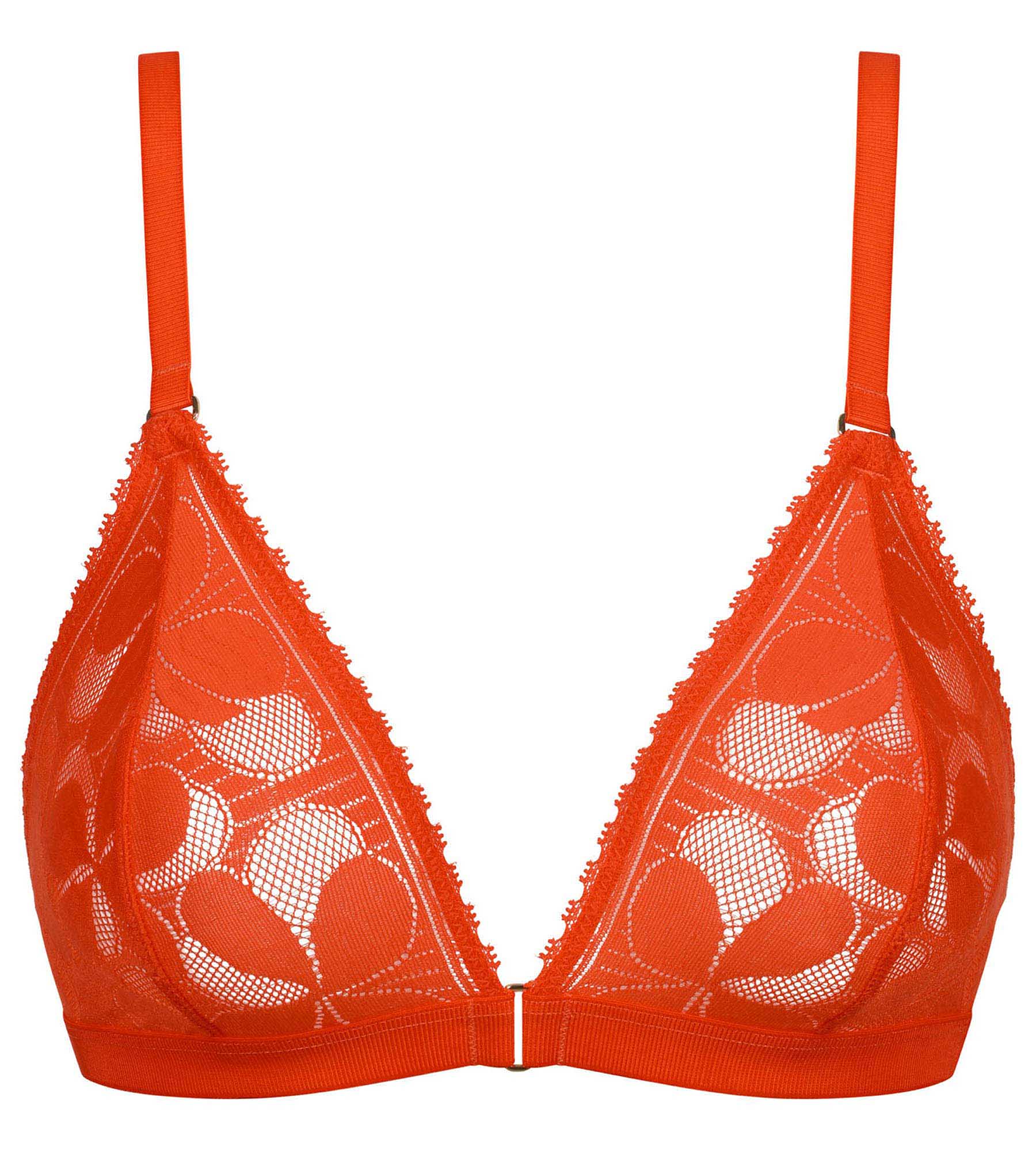 DIM Orange Art Flowers underwired triangle bra