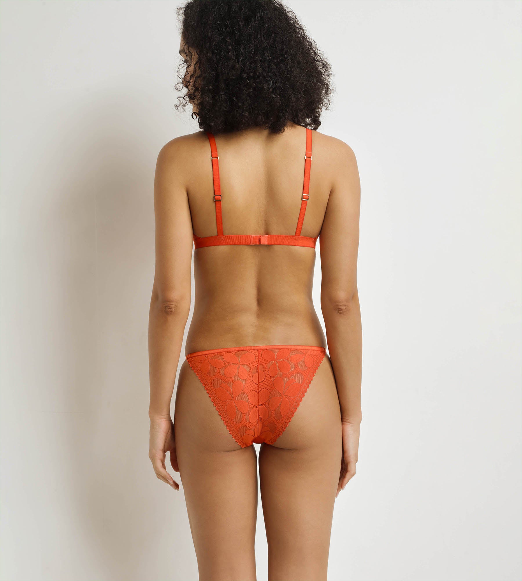 DIM Orange Art Flowers women's tanga