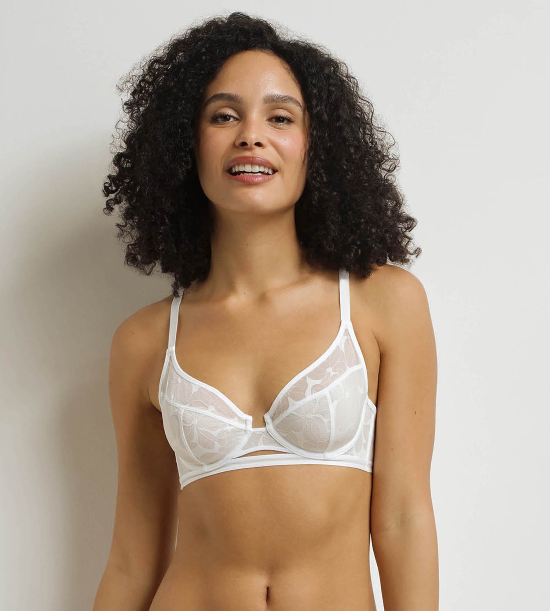 DIM Underwired push-on bra White Dim Bloom