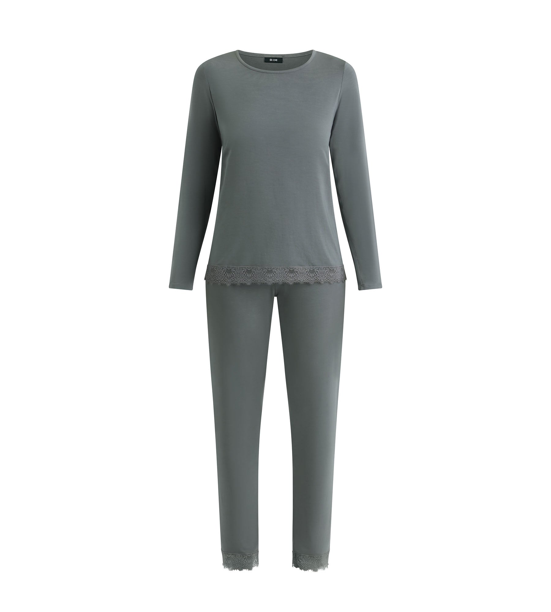 DIM Women's pyjama trousers Grey with lace Don't Disturb
