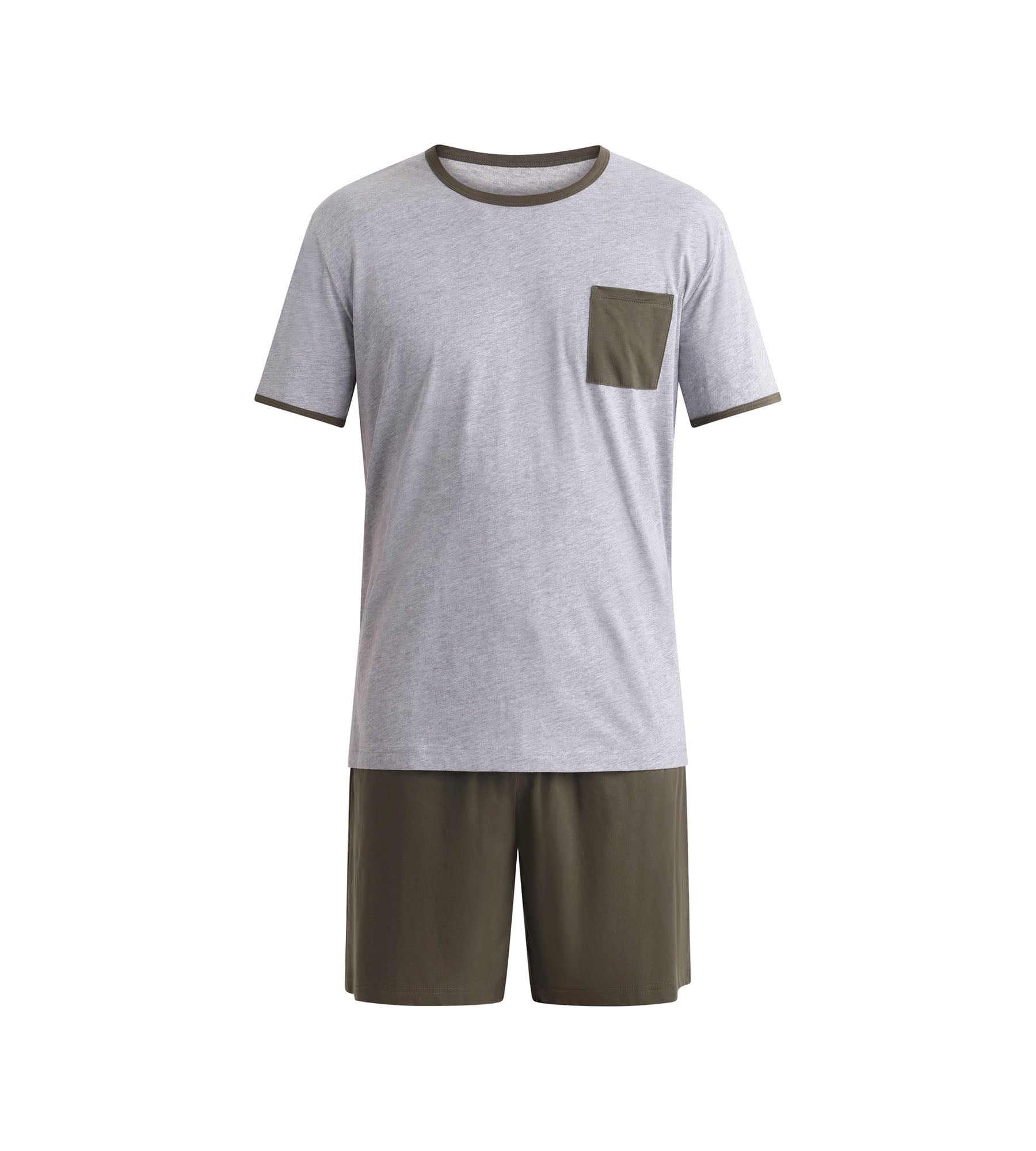 DIM Men's short pyjama set Khaki Grey Dim Jersey