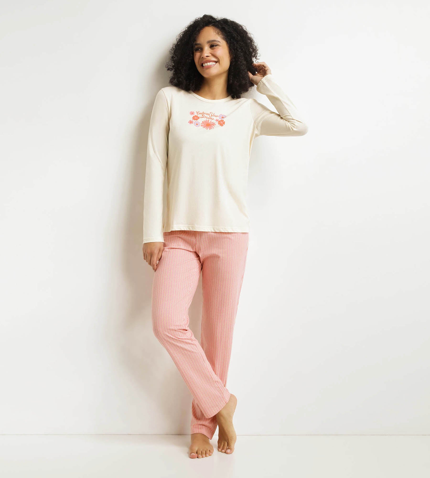 DIM Women's pyjama trouser set Beige Don't Disturb