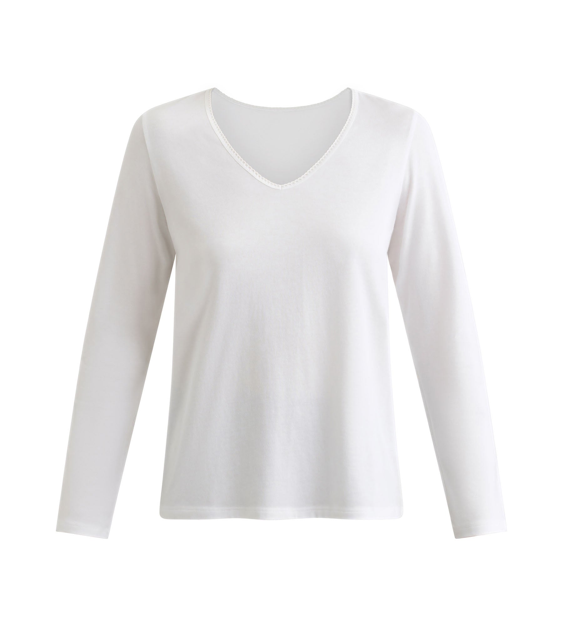 DIM Women's long-sleeved cotton T-shirt White Dim Thermal