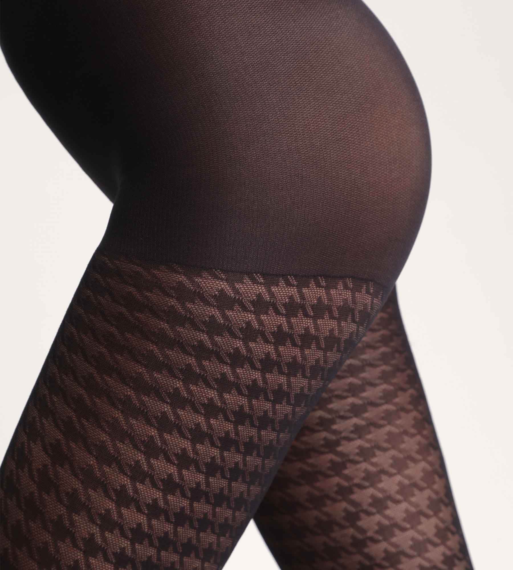 DIM Black houndstooth tights Dim Style