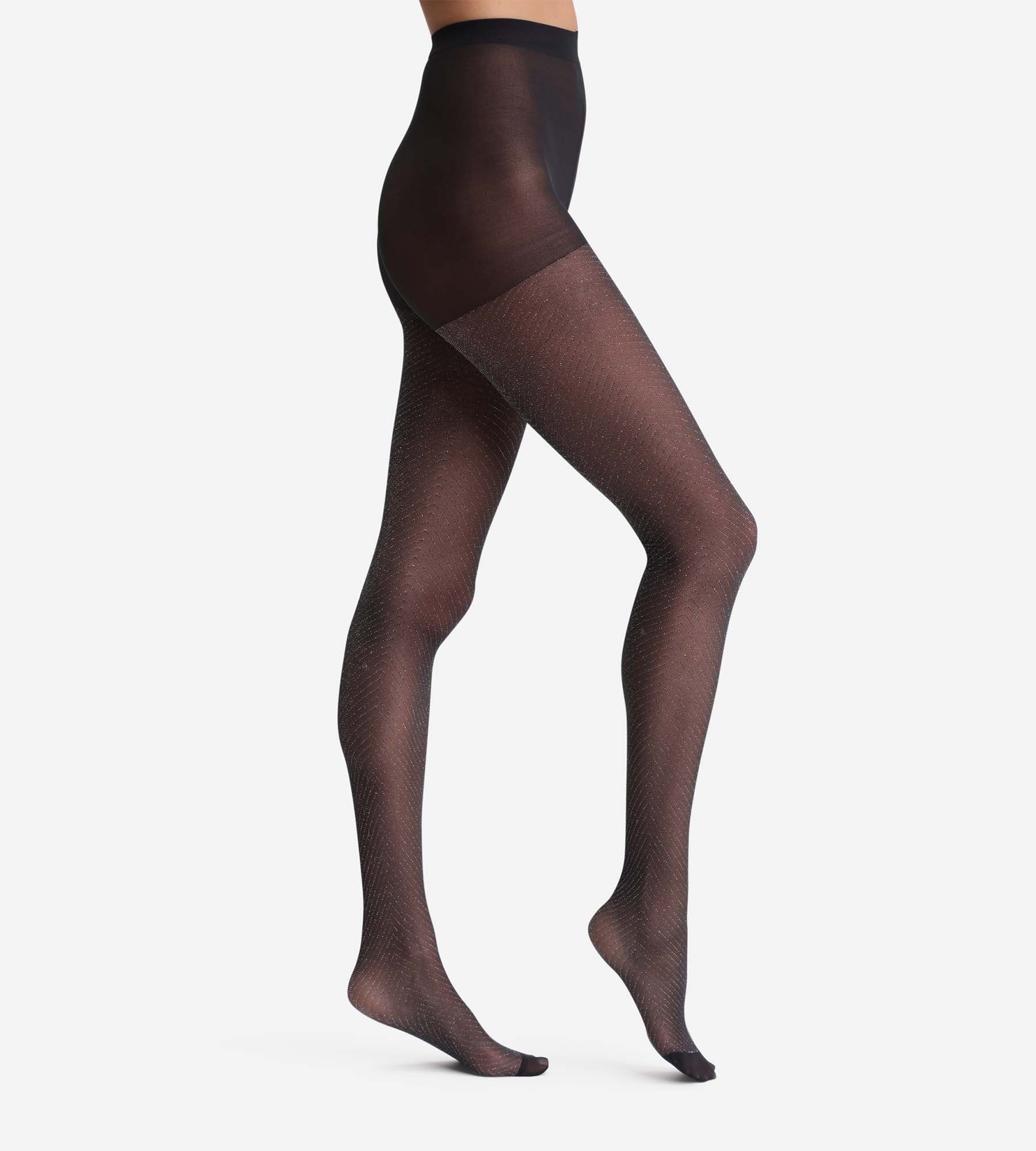 DIM Black Shiny Sequined Tights Dim Style