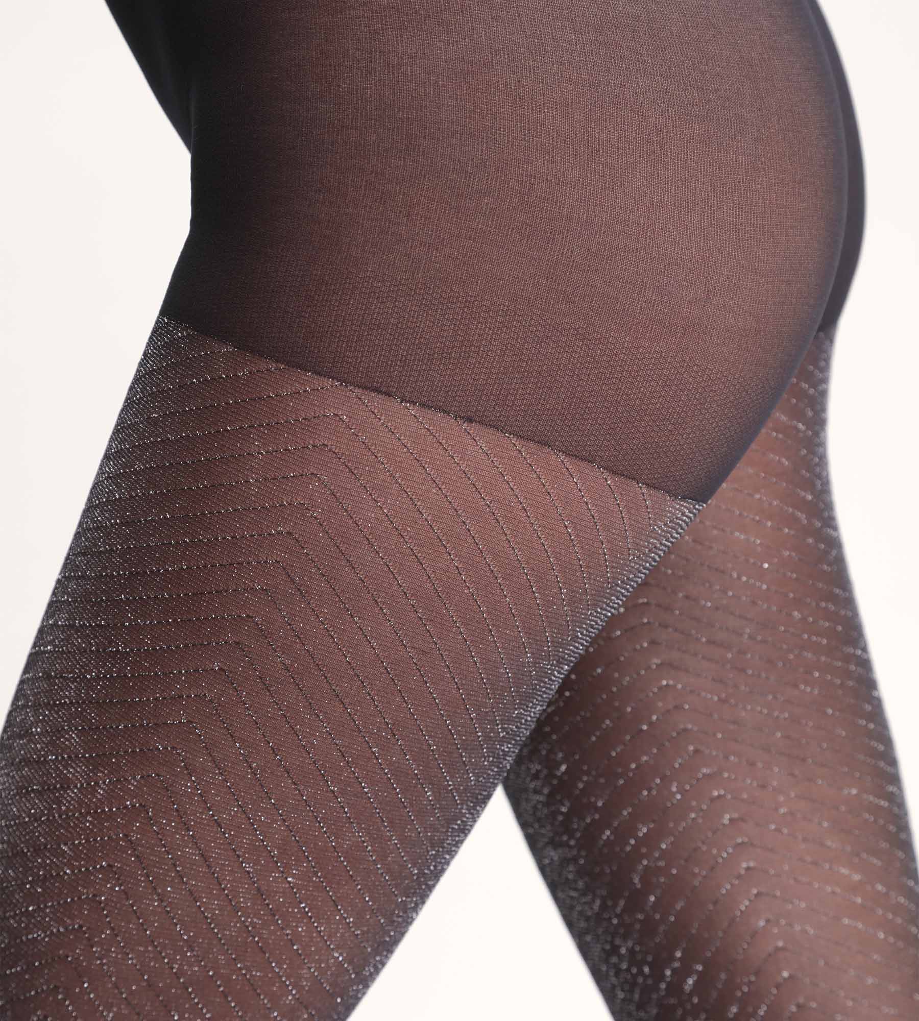 DIM Black Shiny Sequined Tights Dim Style