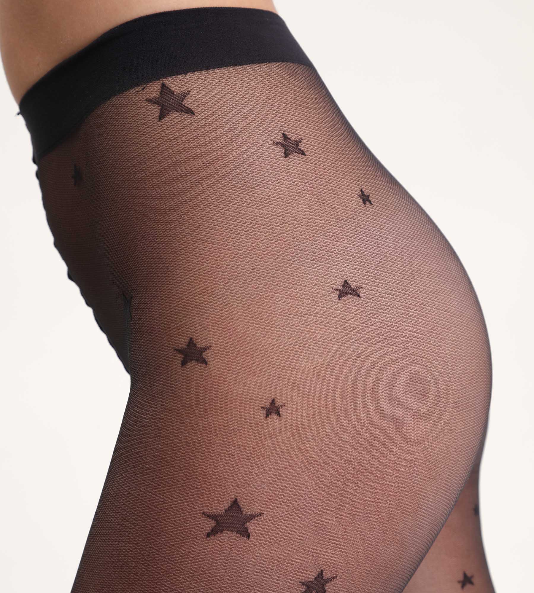 DIM Black sheer tights with star pattern Dim Style